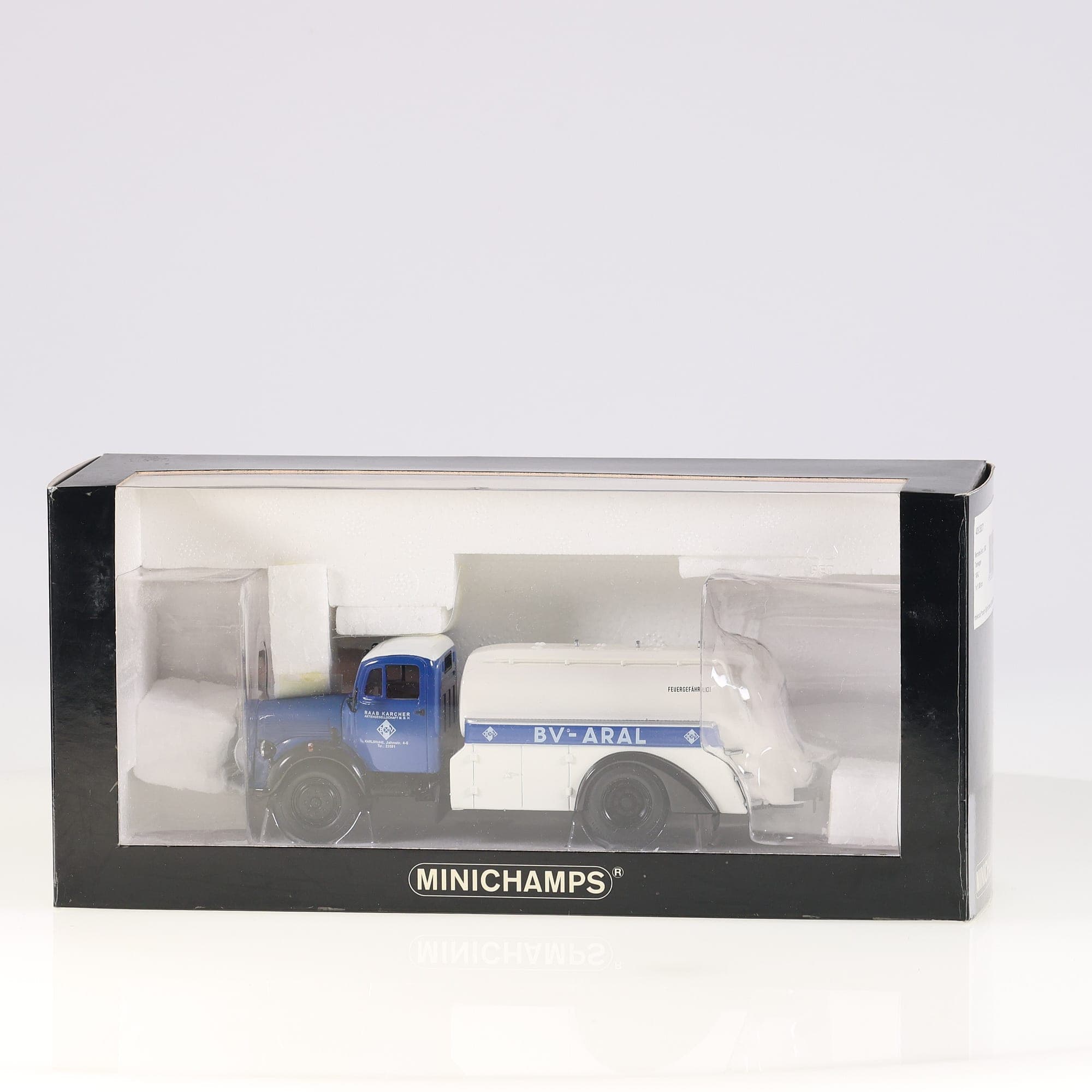 Minichamps 439 350071 Mercedes-Benz L 3500 Tankwagen ARAL 1/43 Bleu et blanc neu