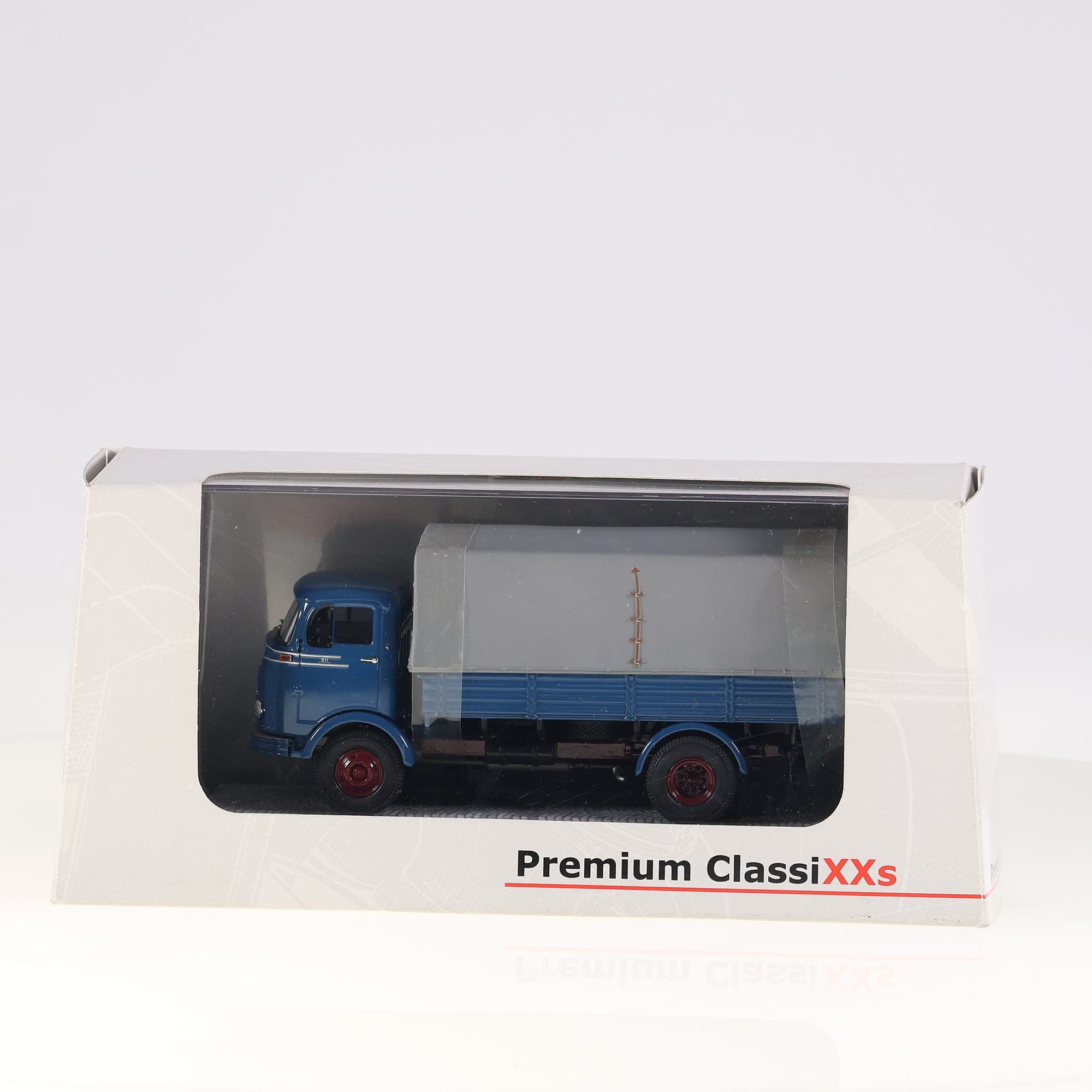 Premium ClassiXXs 12150 Mercedes-Benz LP 911 Camion Bâché 1/43 Bleu et Gris neuf