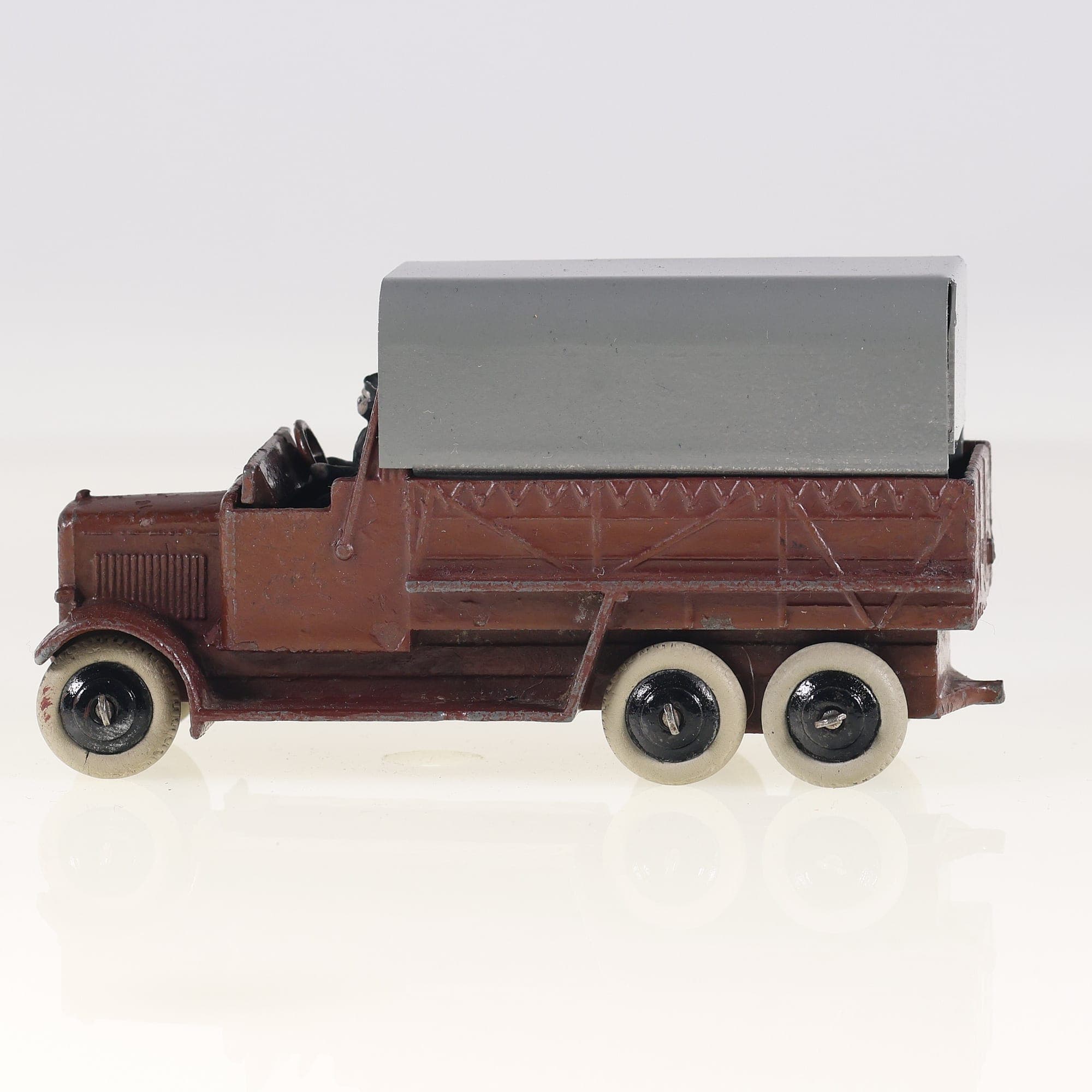 Dinky Toys 25S camion Camion Bâché militaire 6 roues 1/43 Marron et bâche grise