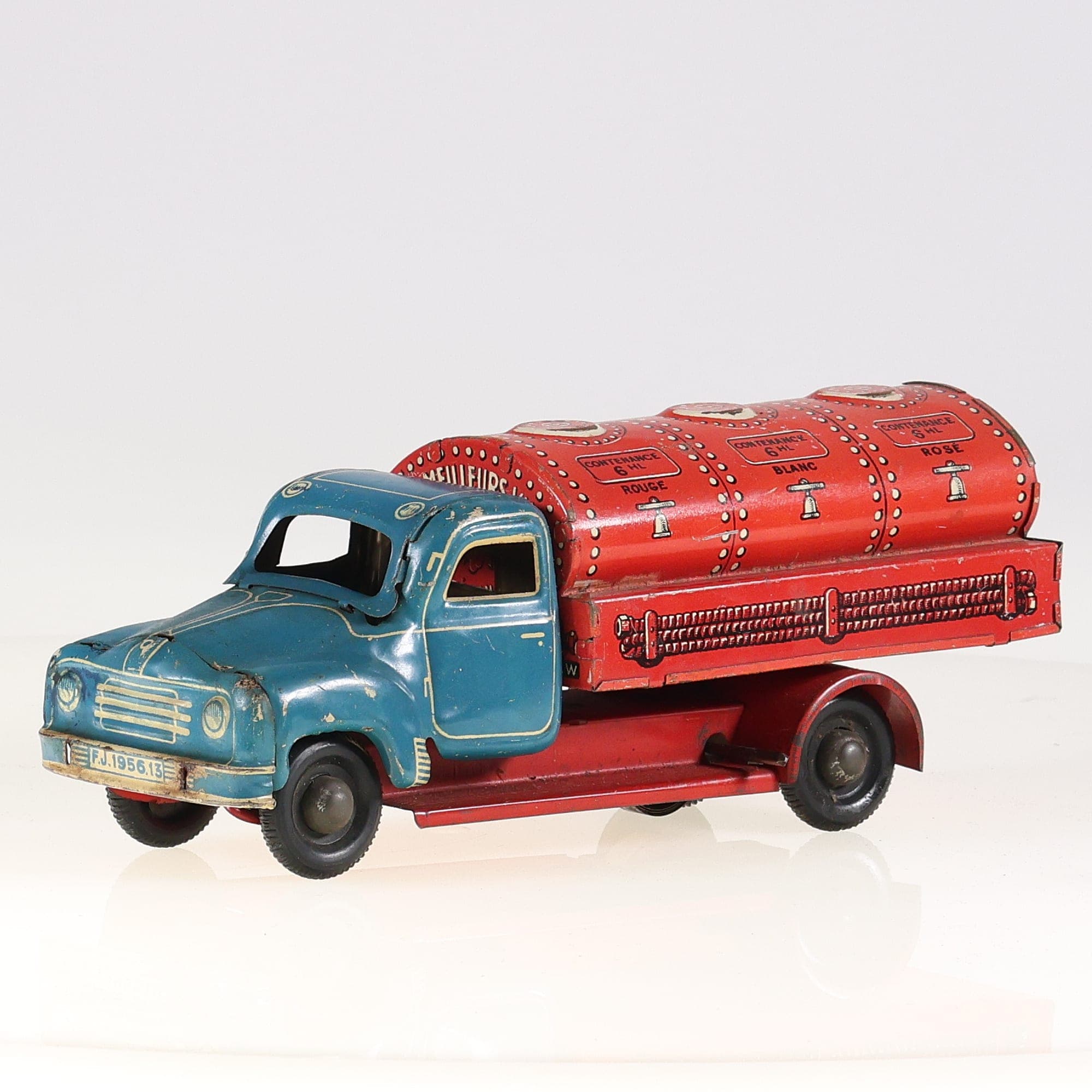 Camion citerne 1956.13 FJ France jouet vinicole Les Meilleurs Vins 21 cm Bleu et — photo 1