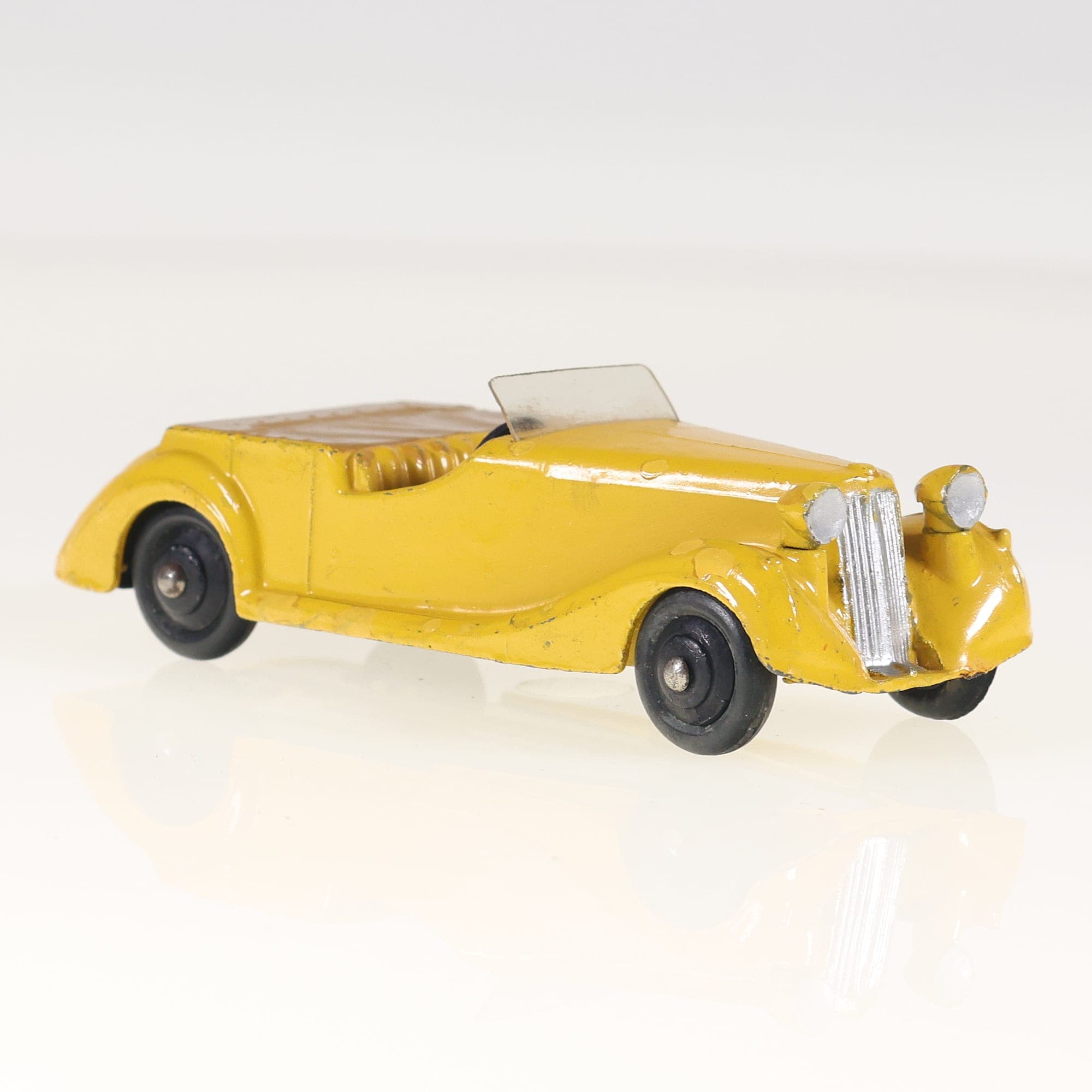 Dinky Toys 38B Sunbeam talbot cabriolet 1/43 Jaune Grade B sans boîte — miniature 7