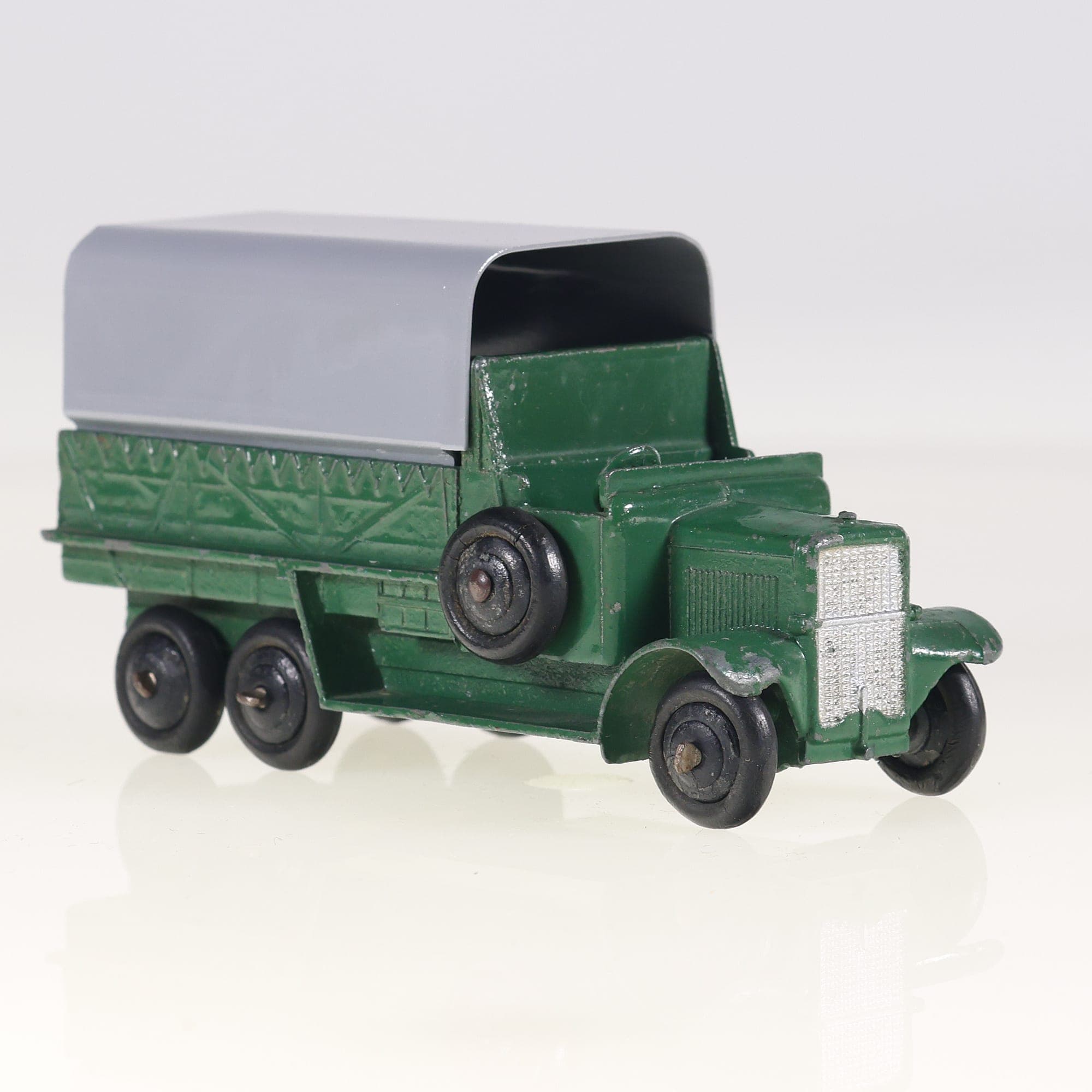 Dinky Toys 25 S Camion militaire 6 roues bâché 1/43 Vert Grade B sans boîte — miniature 6
