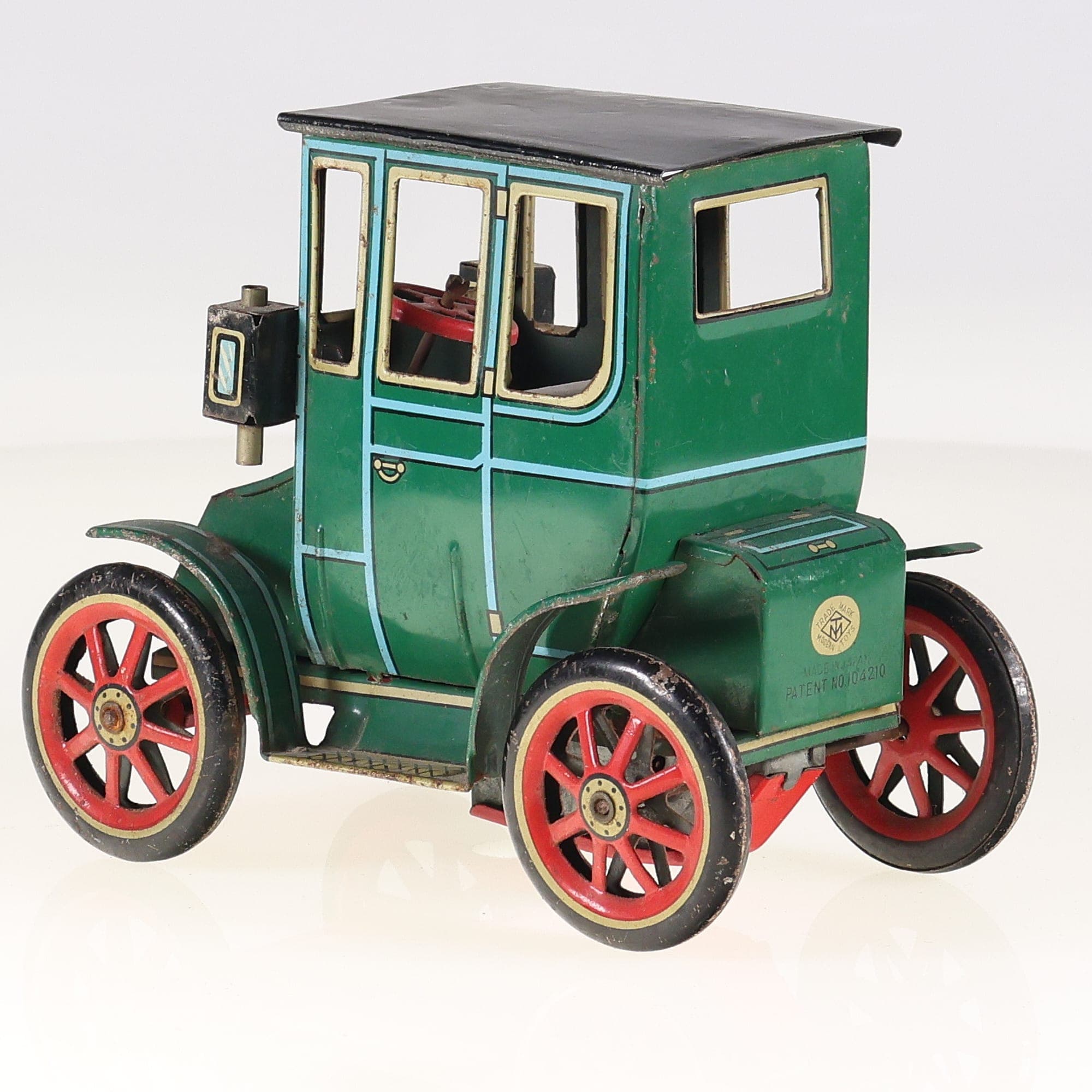TM Japan tacot moteur à tirette 23 cm Vert et noir état B sans boîte — miniature 3
