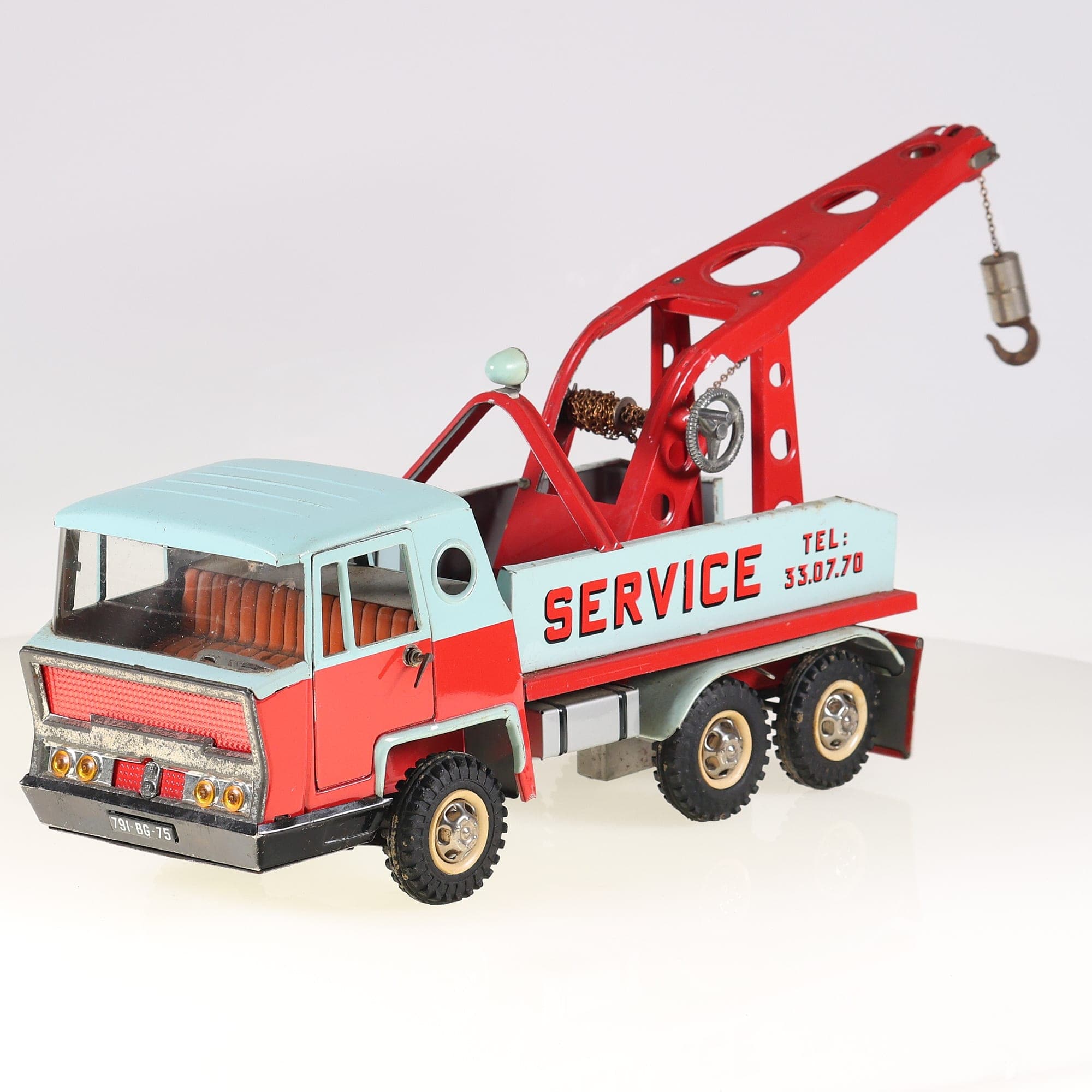 Joustra 791BG75 Bernard Camion dépanneuse 6x4 Service 39 cm Rouge et bleu ciel G