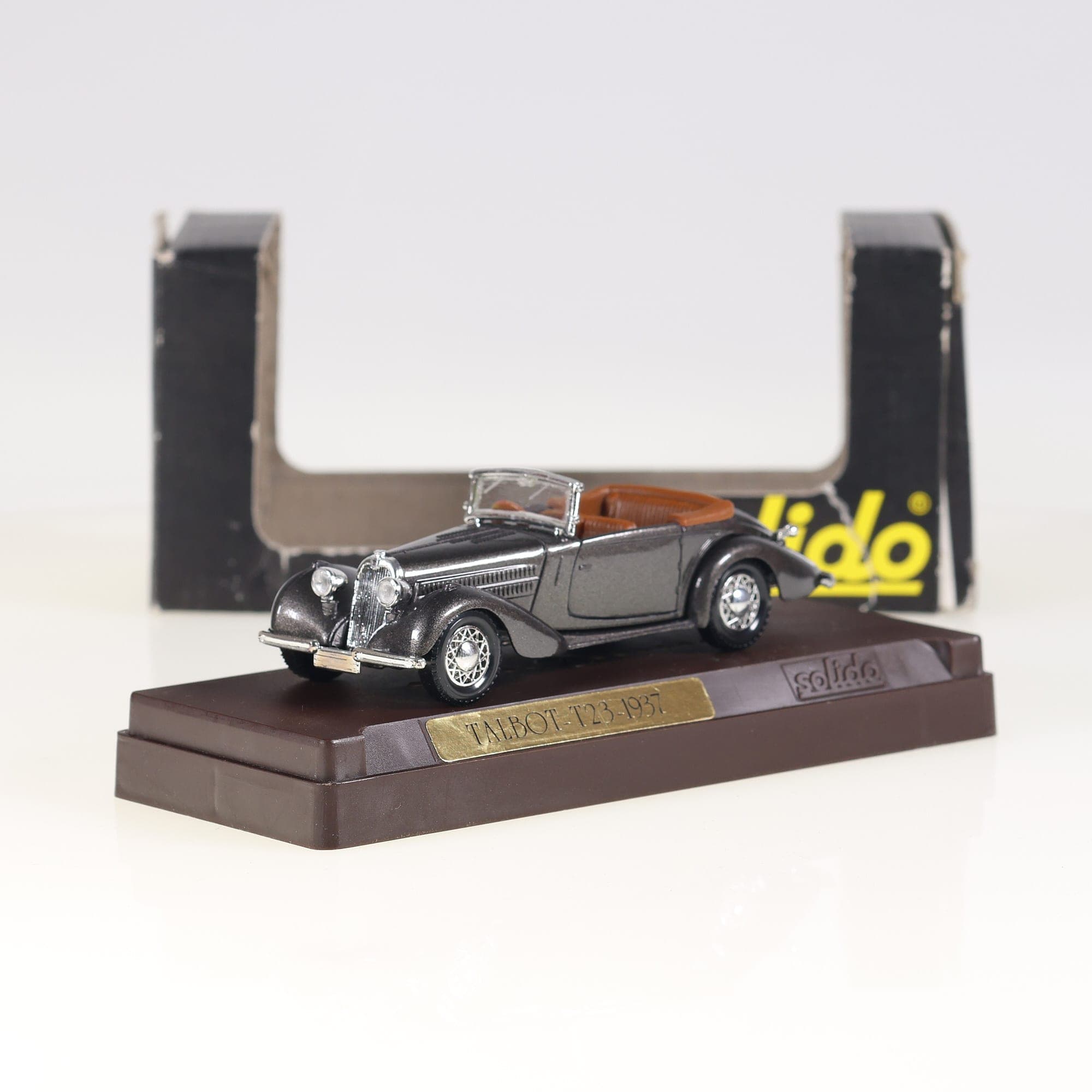 Solido 4003 Talbot T23 Cabriolet 1937 1/43 gris foncé métallisé avec boîte