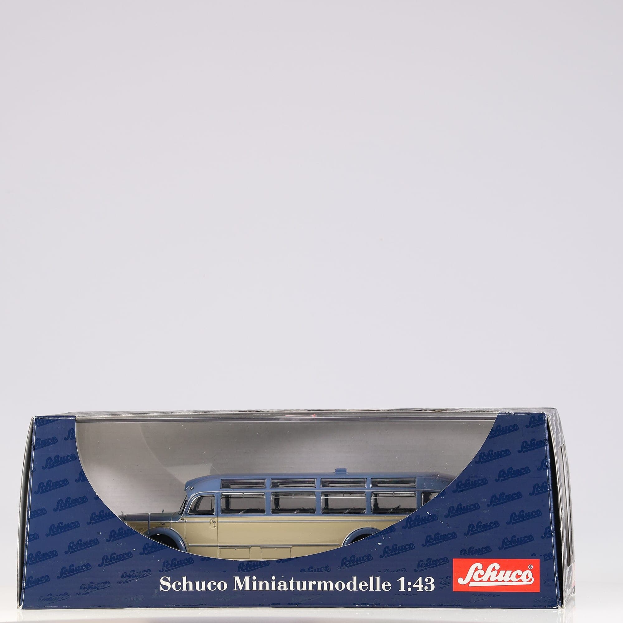 Schuco 2741 Mercedes-Benz O 6600 1/43 Beige et bleu neuf avec boîte