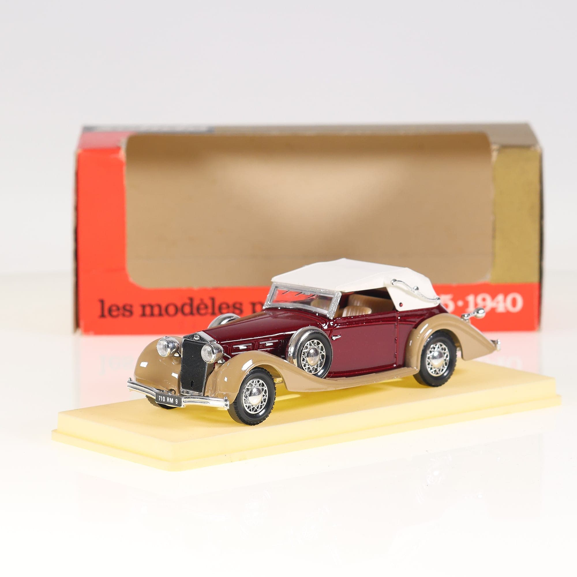 Solido D8 120 Delage D8 120 Cabriolet 1939 1/43 bordeaux et beige avec boîte — photo 1