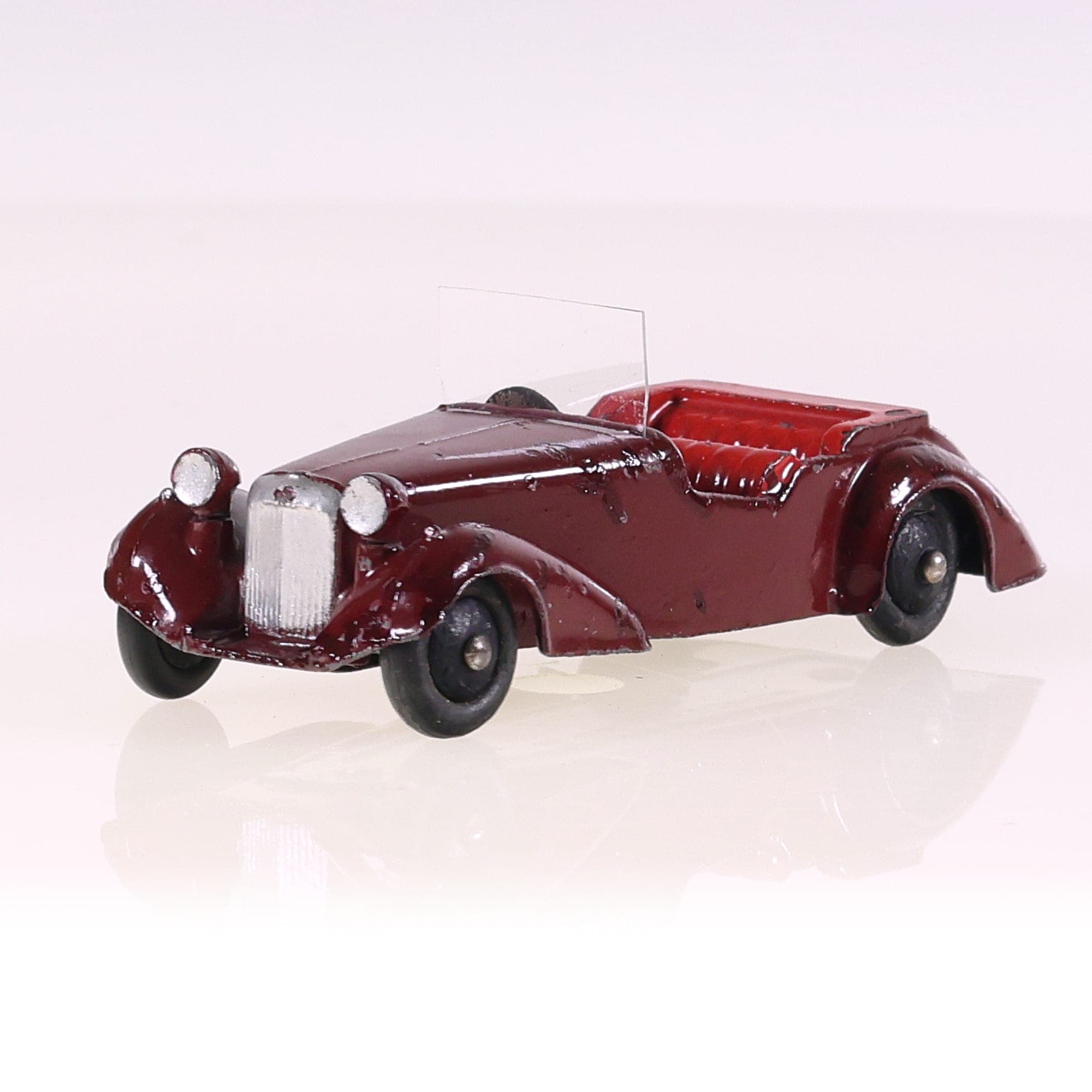 Dinky Toys 38 D Alvis cabriolet 1/43 Bordeaux châssis vert olive peu fréquent