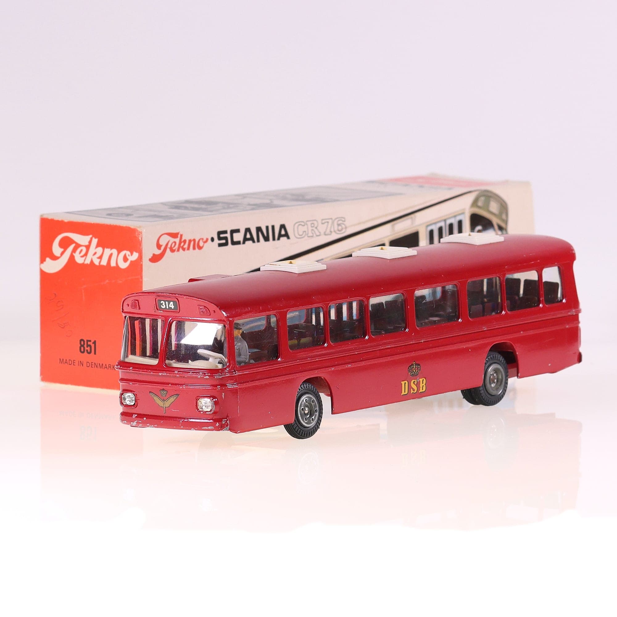 Tekno 851 Scania CR76 Autobus DSB 1/50 Rouge état B avec boîte — photo 1