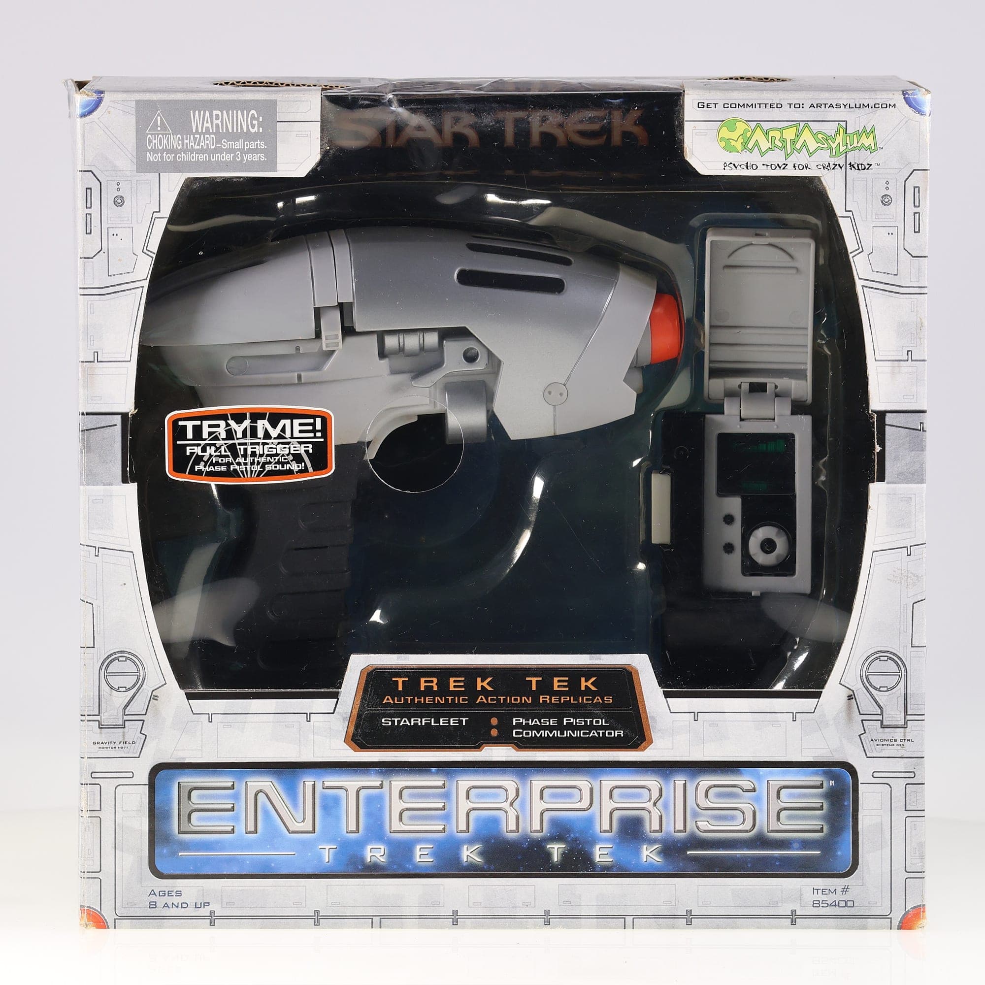 Art Asylum 85400 Star Trek Enterprise NX-01 Starfleet Phase Pistol & Communicato
