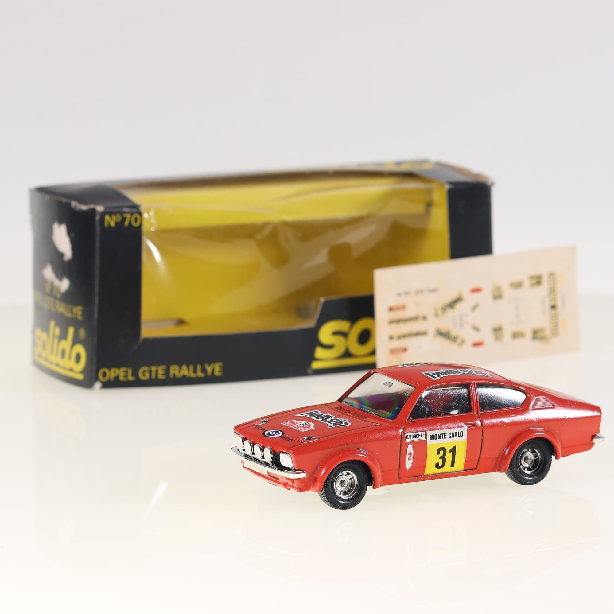 Solido 70 Opel GTE Rallye #31 1/43 Rouge avec boîte