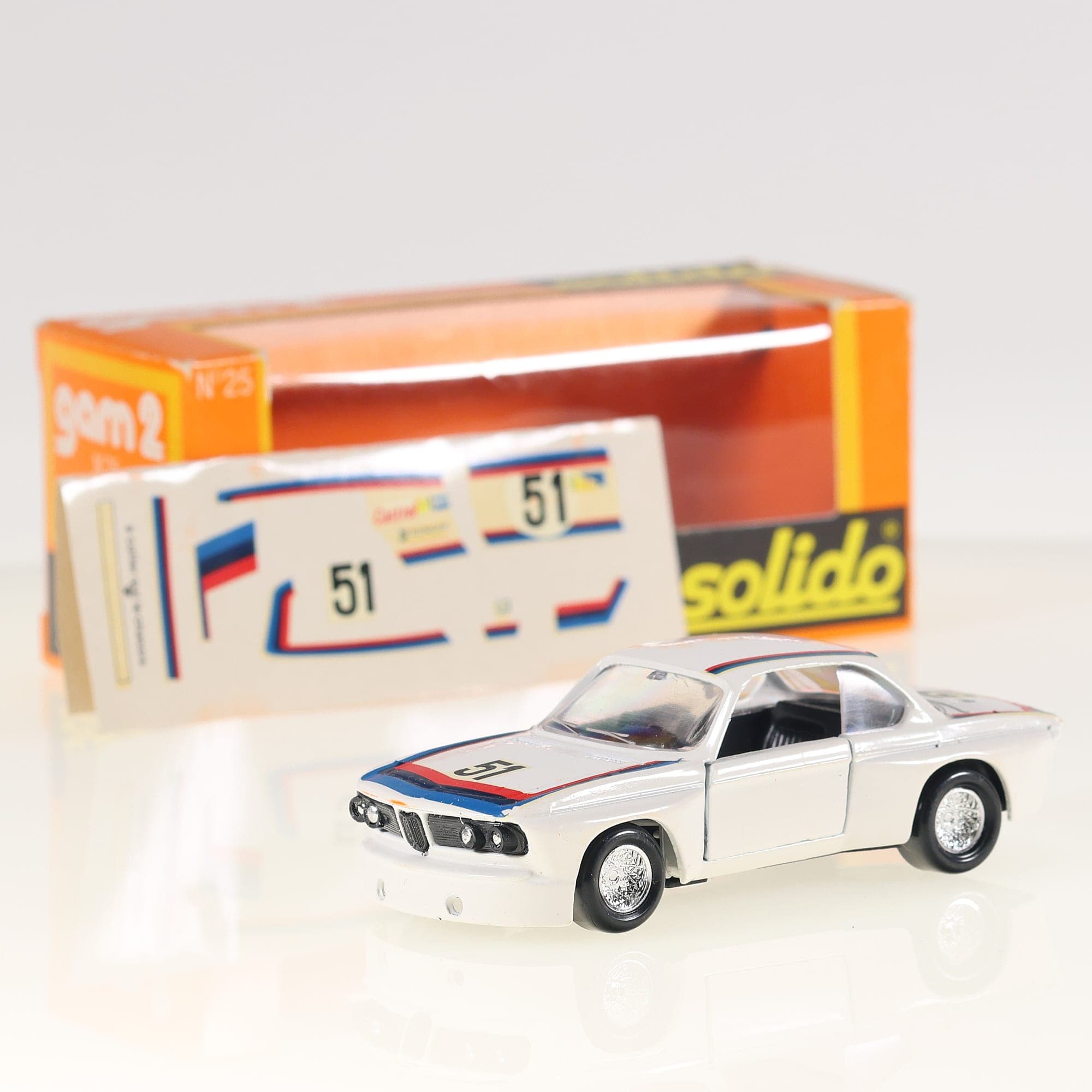 Solido 25 BMW 30 CSL #51 1/43 Blanc avec boîte
