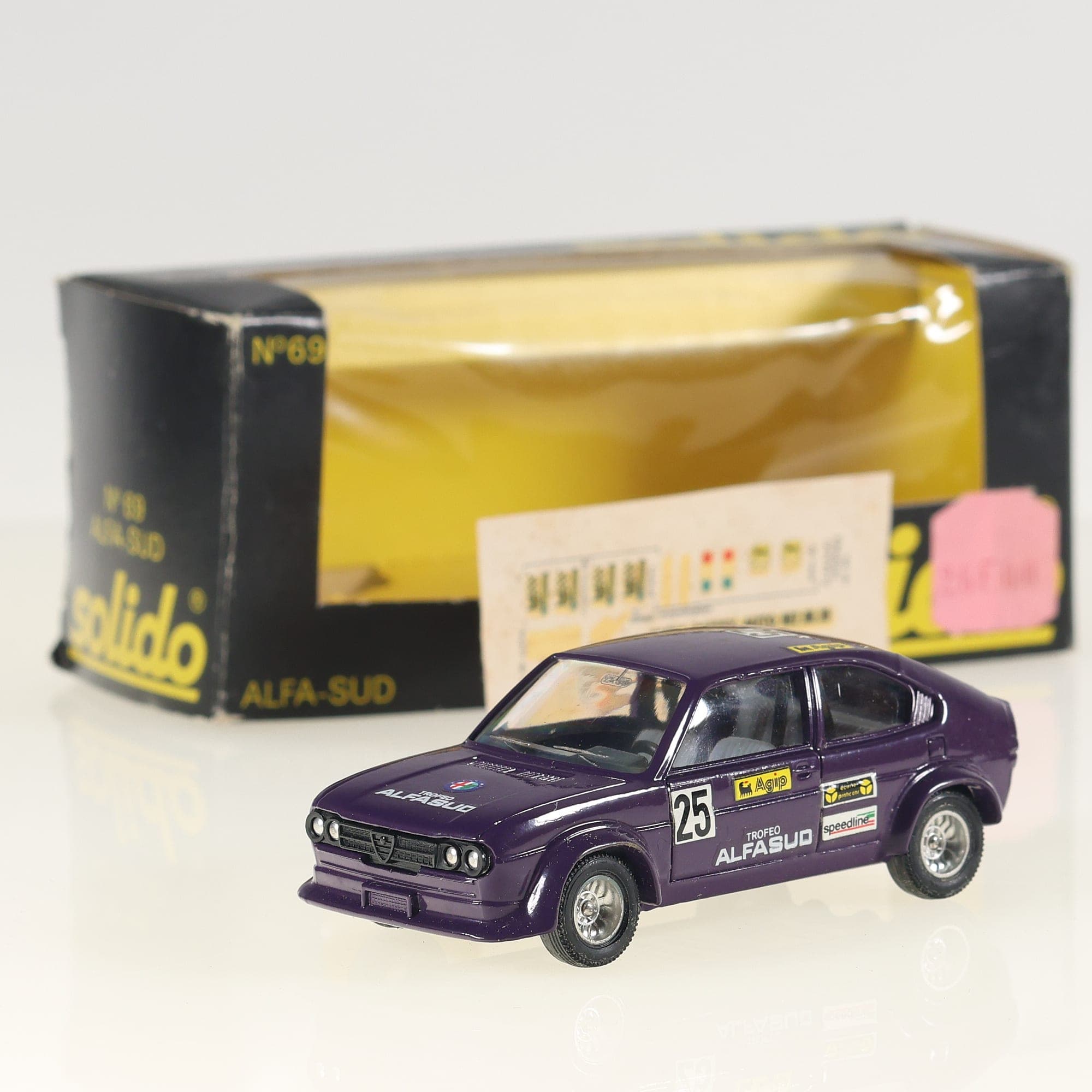 Solido 69 Alfa Romeo Alfasud Trophée #25 1/43 Violet métallisé avec boîte