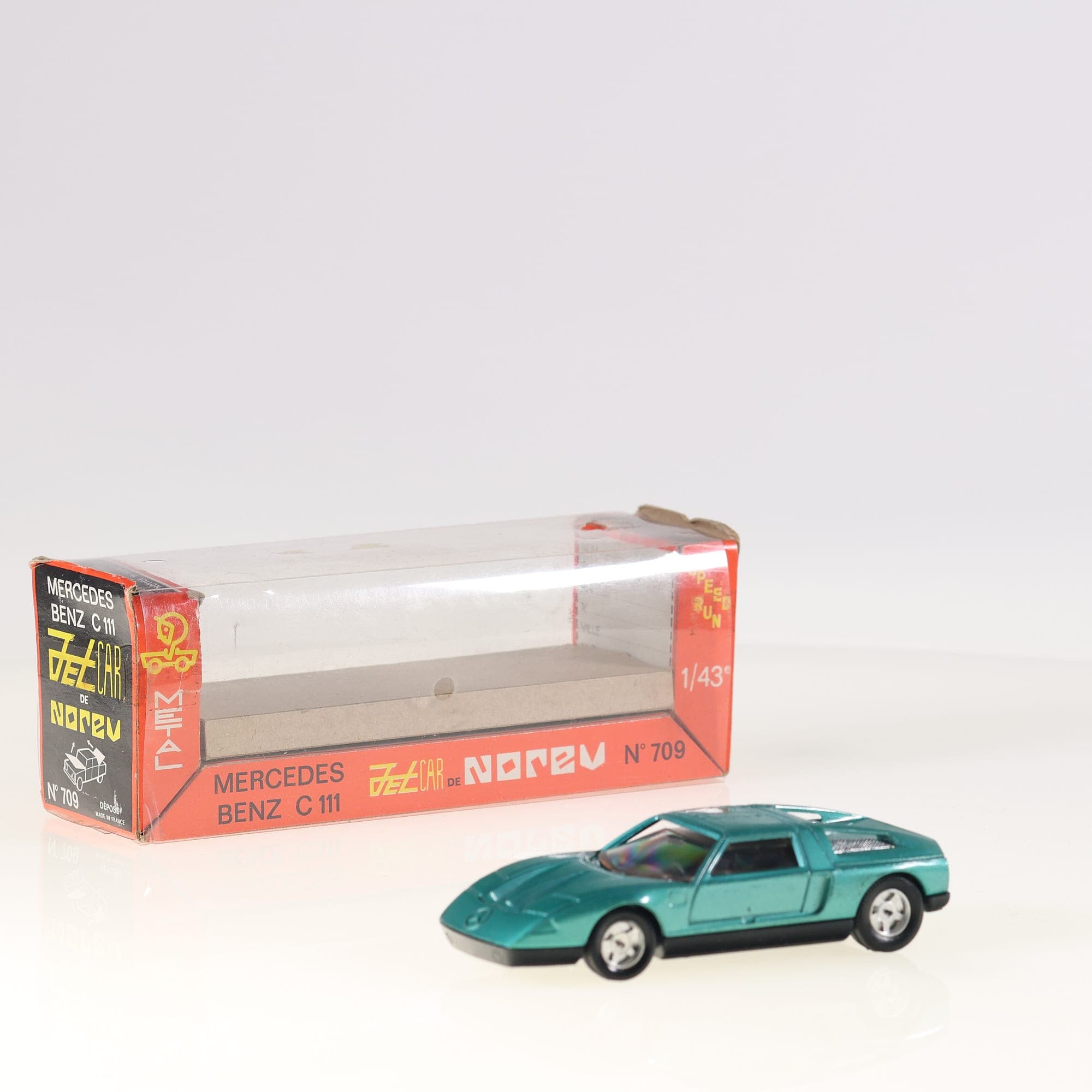 Norev 709 Mercedes-Benz C111 1/43 Vert métallisé Grade B avec boîte — photo 1