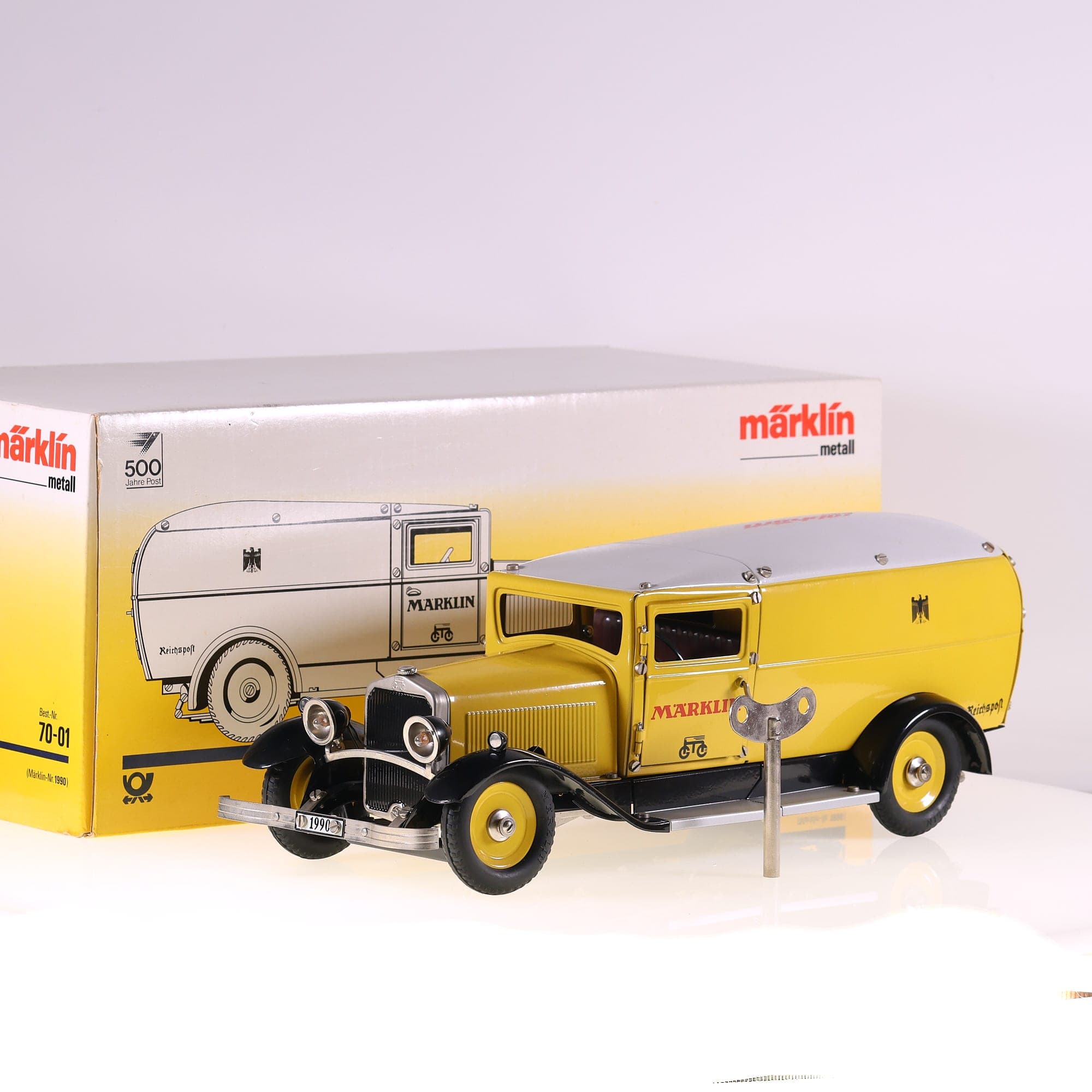 Marklin 70-01 Mercedes-Benz L 1990 Reichspost 1930 jaune et gris avec boîte