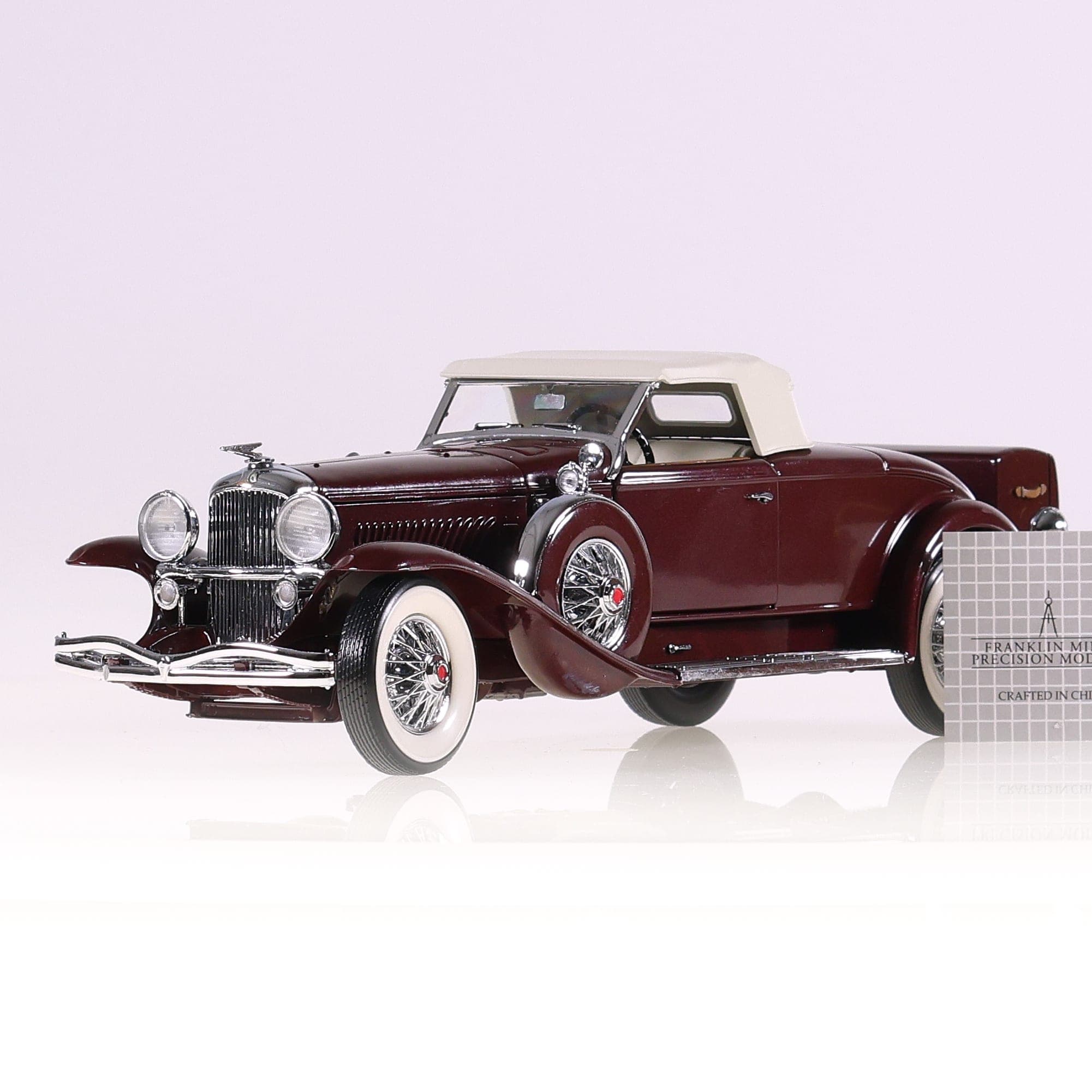 Franklin Mint Duesenberg 1935 J SSJ  1/24 Bordeaux avec boîte — miniature 13