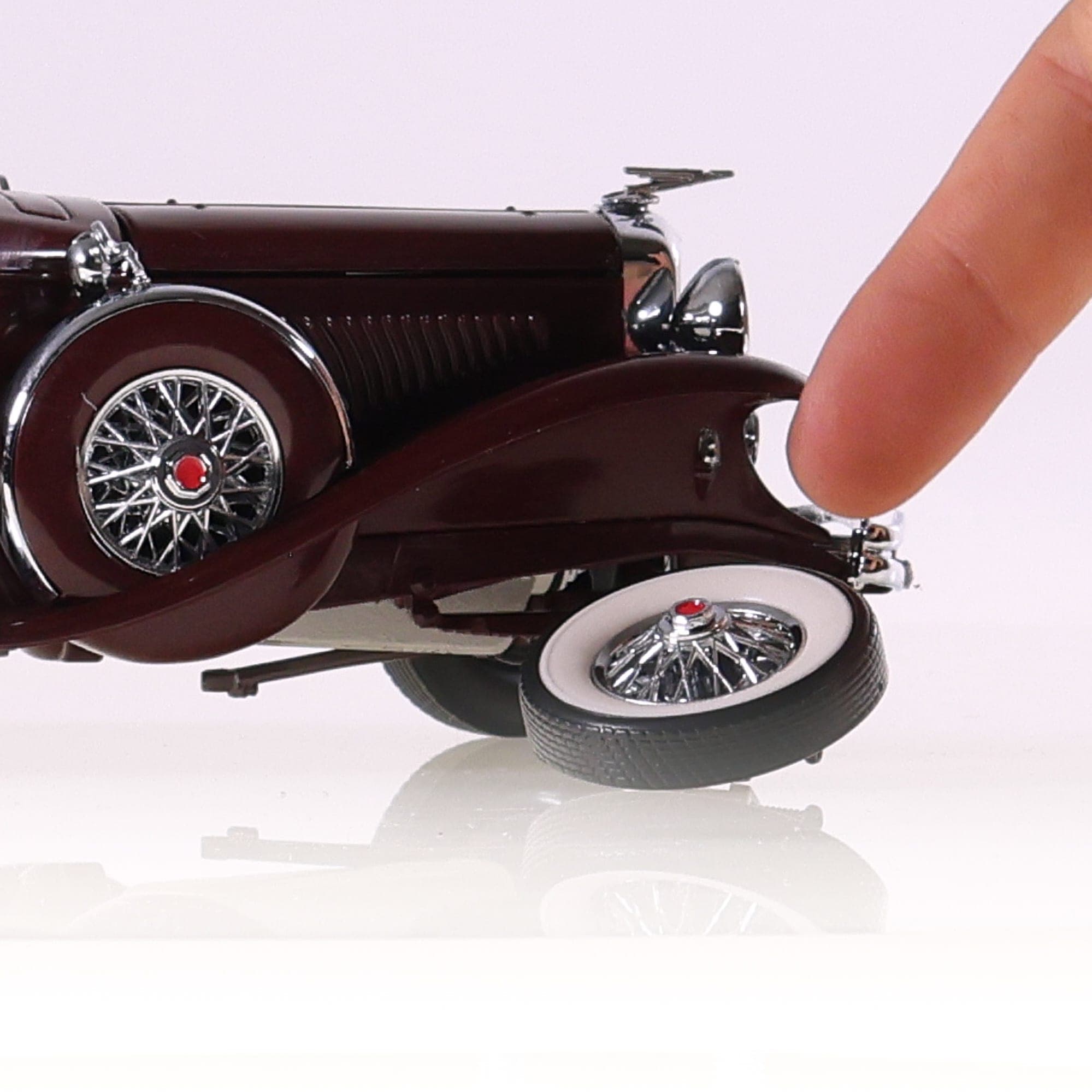 Franklin Mint Duesenberg 1935 J SSJ  1/24 Bordeaux avec boîte — miniature 14