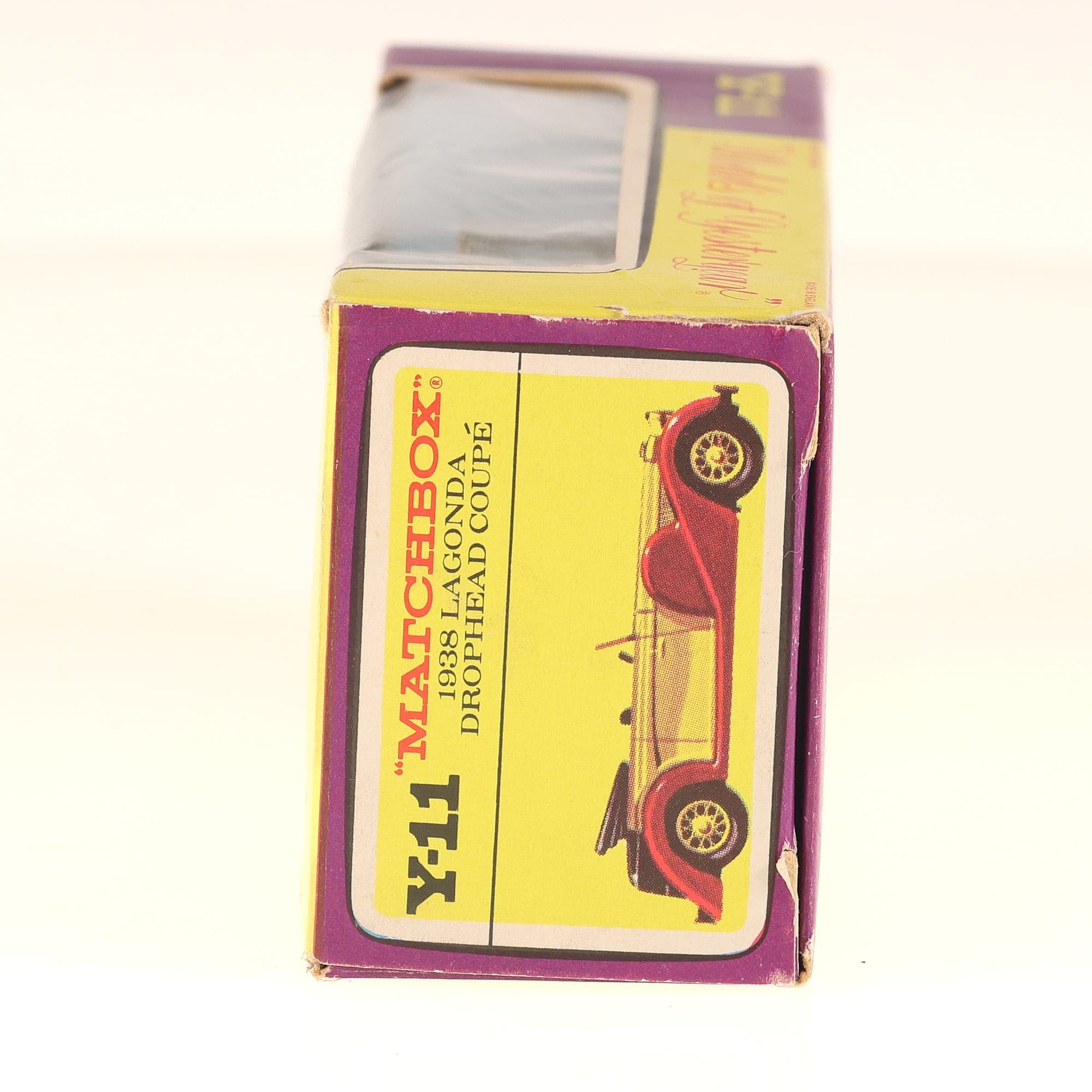 Matchbox Y-11 Lagonda 1938 Lagonda Drophead Coupé 1/43 jaune et bordeaux avec bo — miniature 4