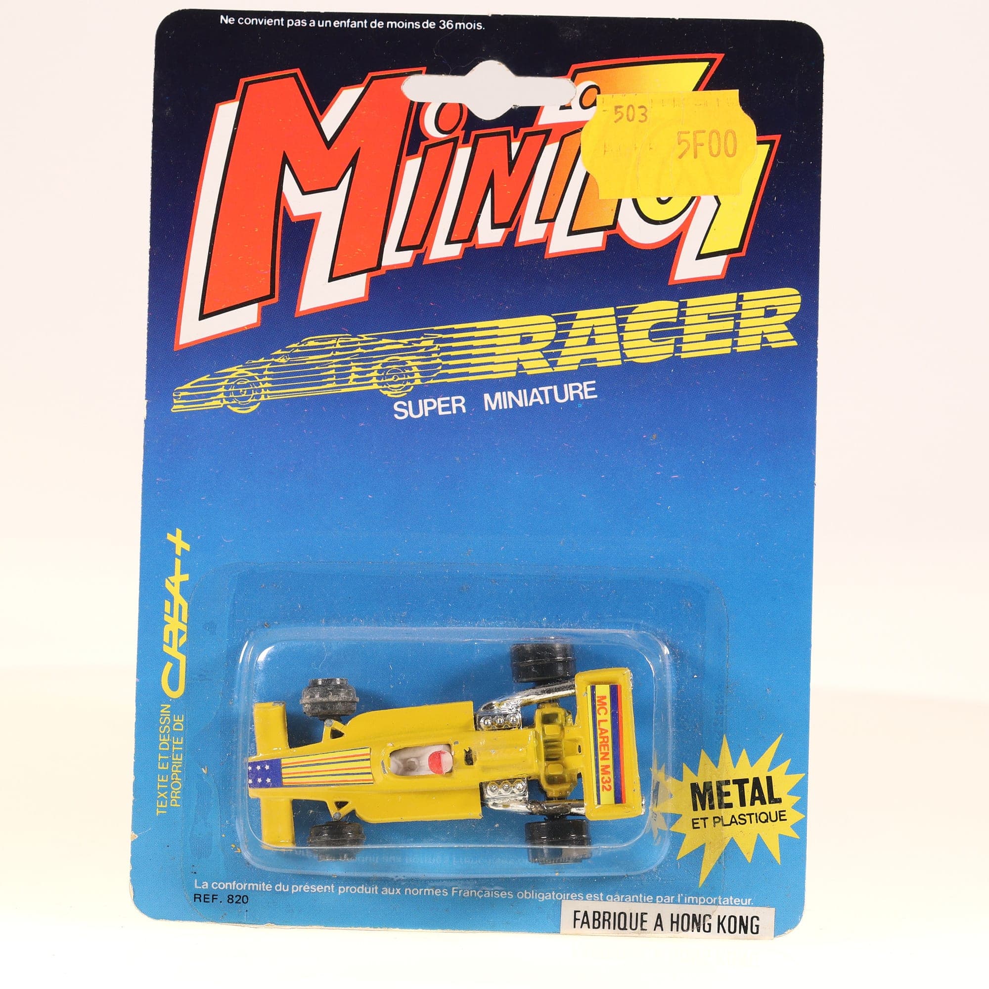 MiniToy 820 McLaren M32 F1 Racer 1/55 Jaune neuf avec boîte made in Hong Kong — photo 1