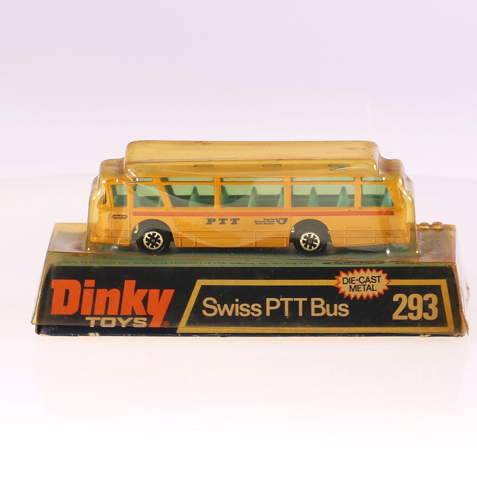 Dinky Toys 293 swiss PTT Bus suisse 1/43 Jaune neuf avec boîte
