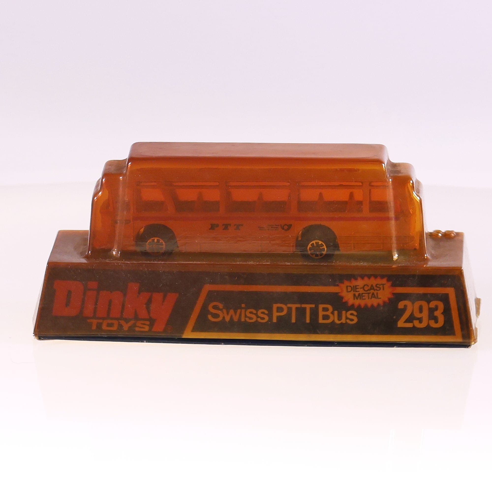 Dinky Toys 293 PTT Bus suisse 11,5 cm Jaune avec boîte — photo 1