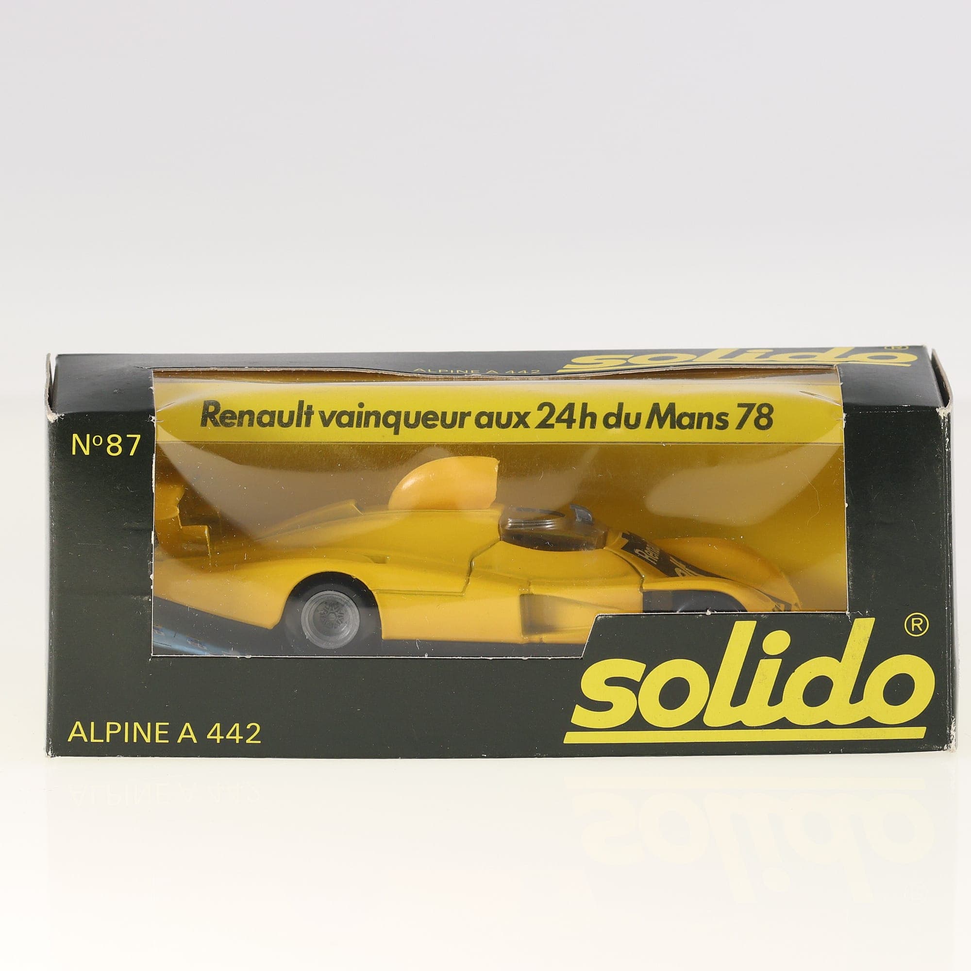 Solido 87 Renault Alpine A442 Turbo V6 2L Le Mans 1978 #2 1/43 Jaune avec boîte — miniature 3
