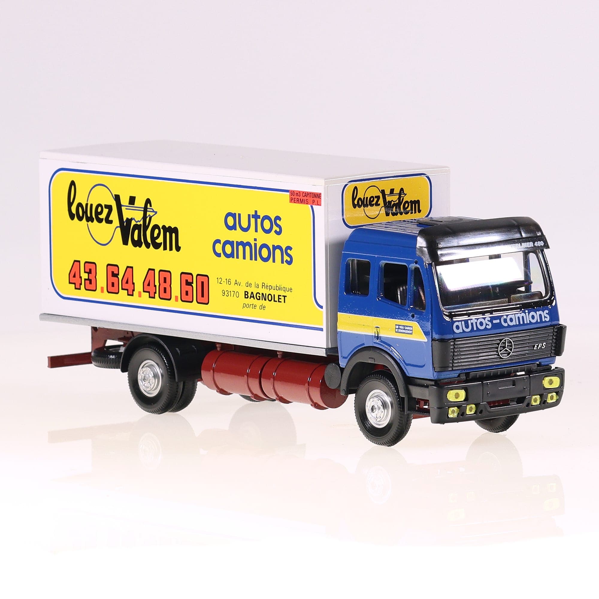 LBS Louez Valem Mercedes-Benz Camion bâché publicitaire 1/43 état A en boite — miniature 11