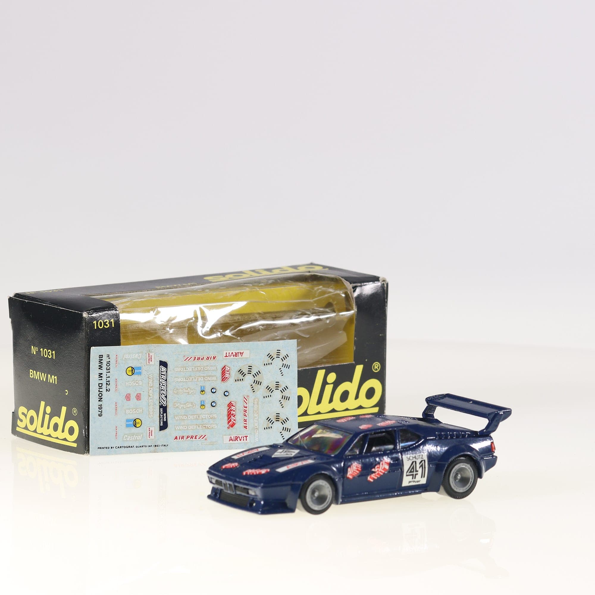Solido 1031 BMW M1 Procar #41 1/43 Bleu Grade B avec boîte