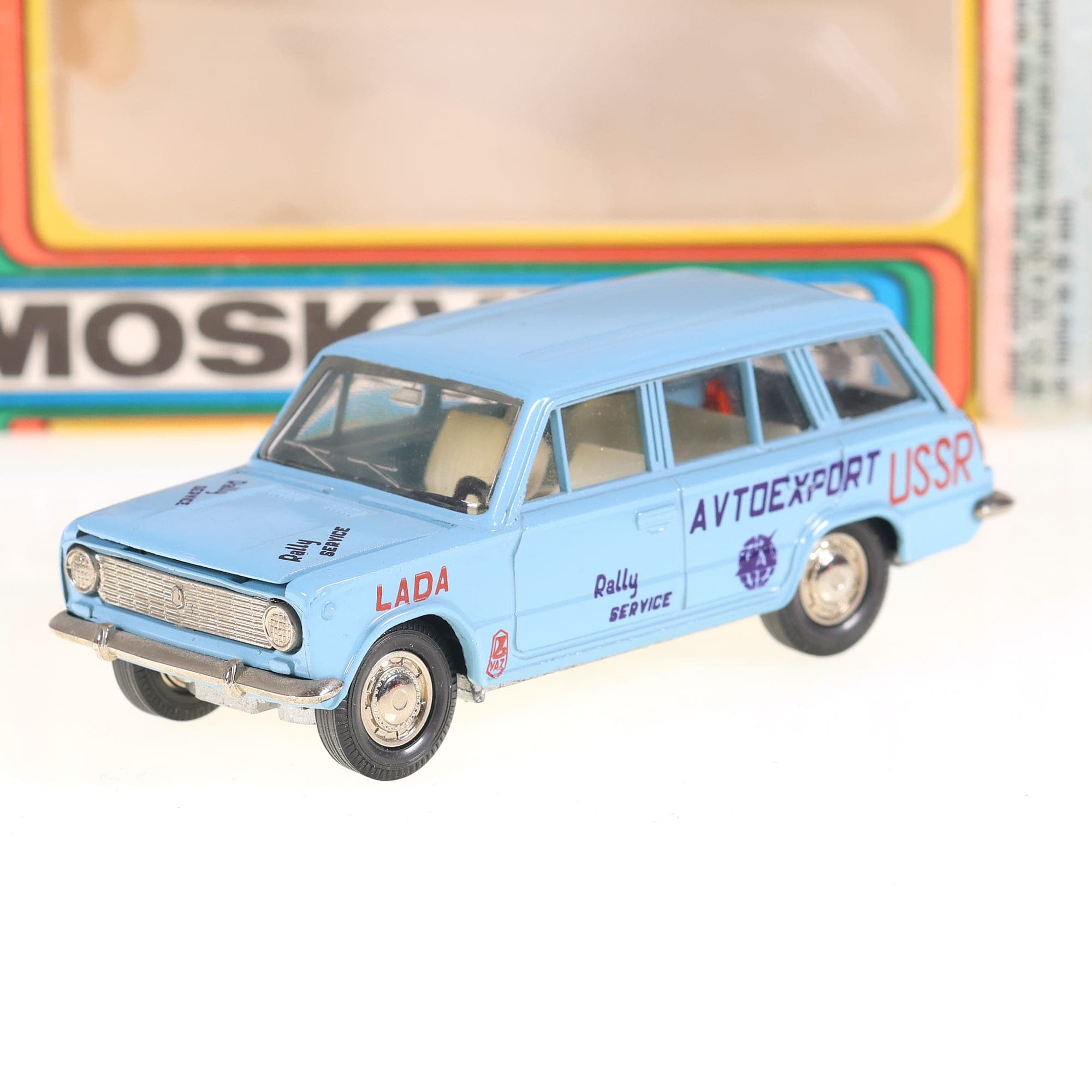 Saratov Moskvitch 2102 AVTOexport 1/43 Bleu ciel avec boîte de 1986