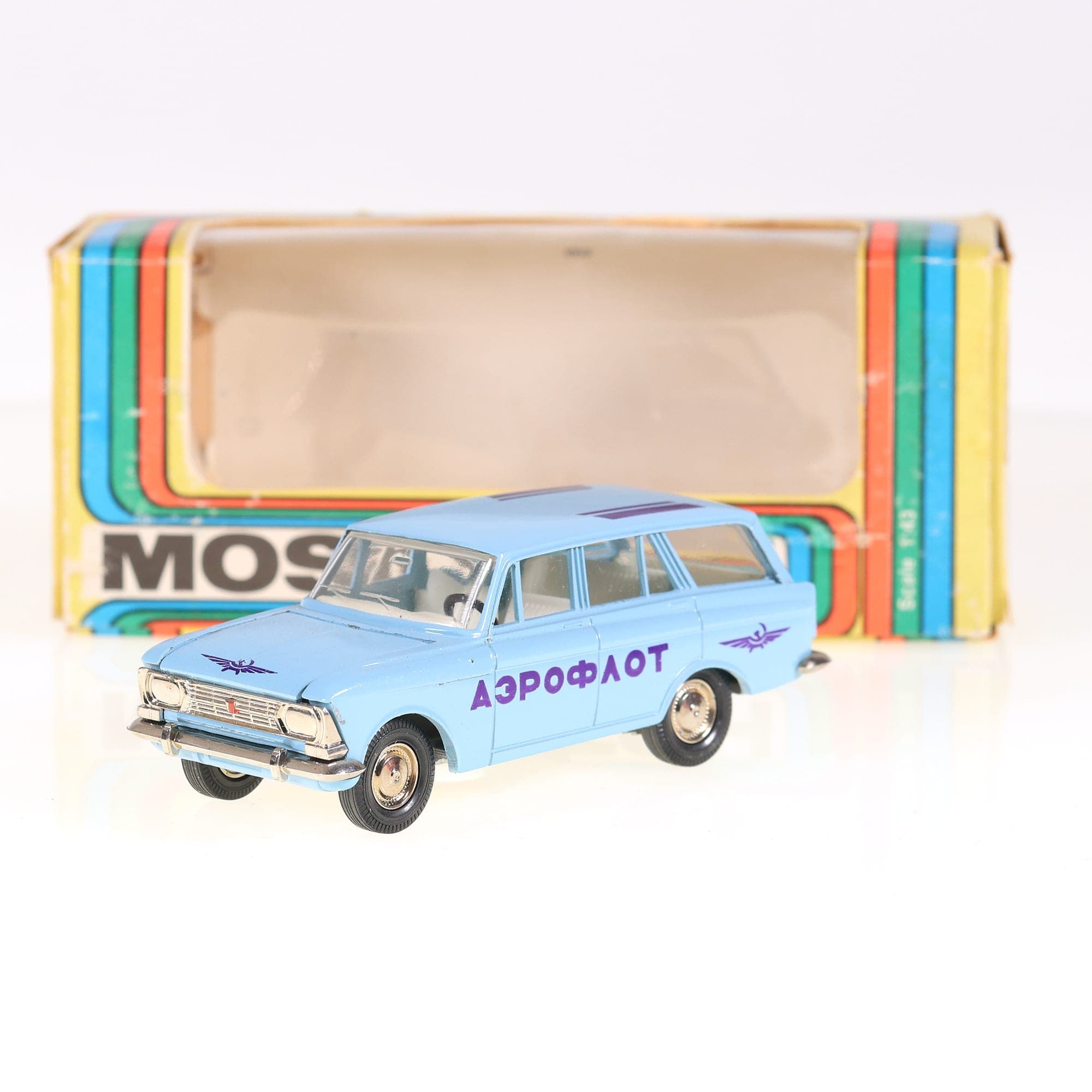 Saratov Moskvitch 2102 AVTOexport 1/43 Bleu ciel avec boîte de 1986 — miniature 9
