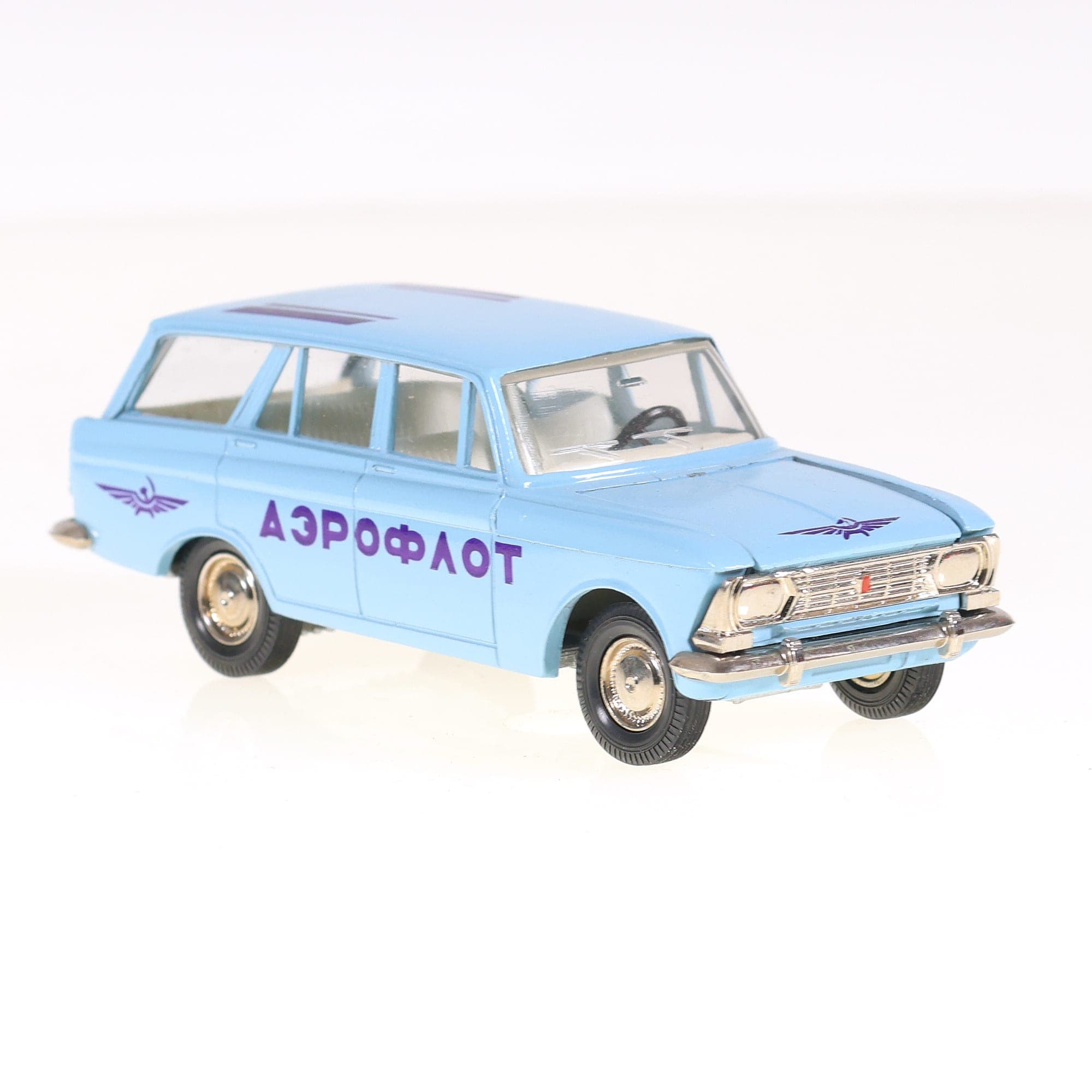 Saratov Moskvitch 2102 AVTOexport 1/43 Bleu ciel avec boîte de 1986 — miniature 16