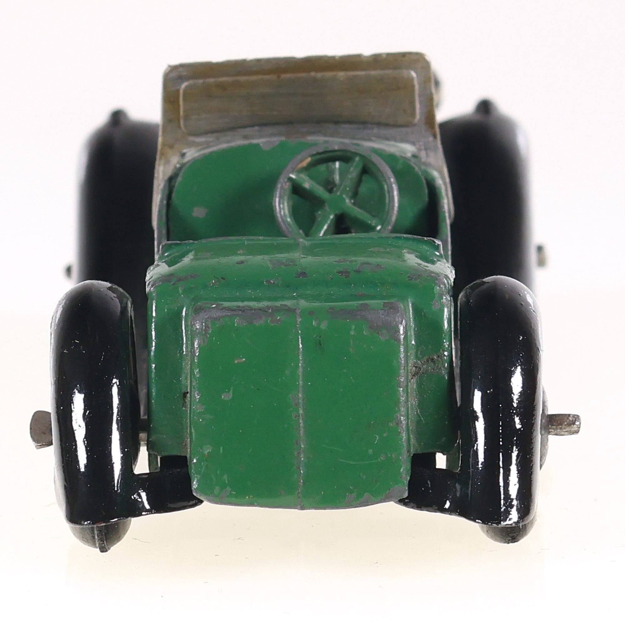 Dinky Toys 36E British Salmson two seater sport 1/43 Vert Grade C sans boîte — miniature 3