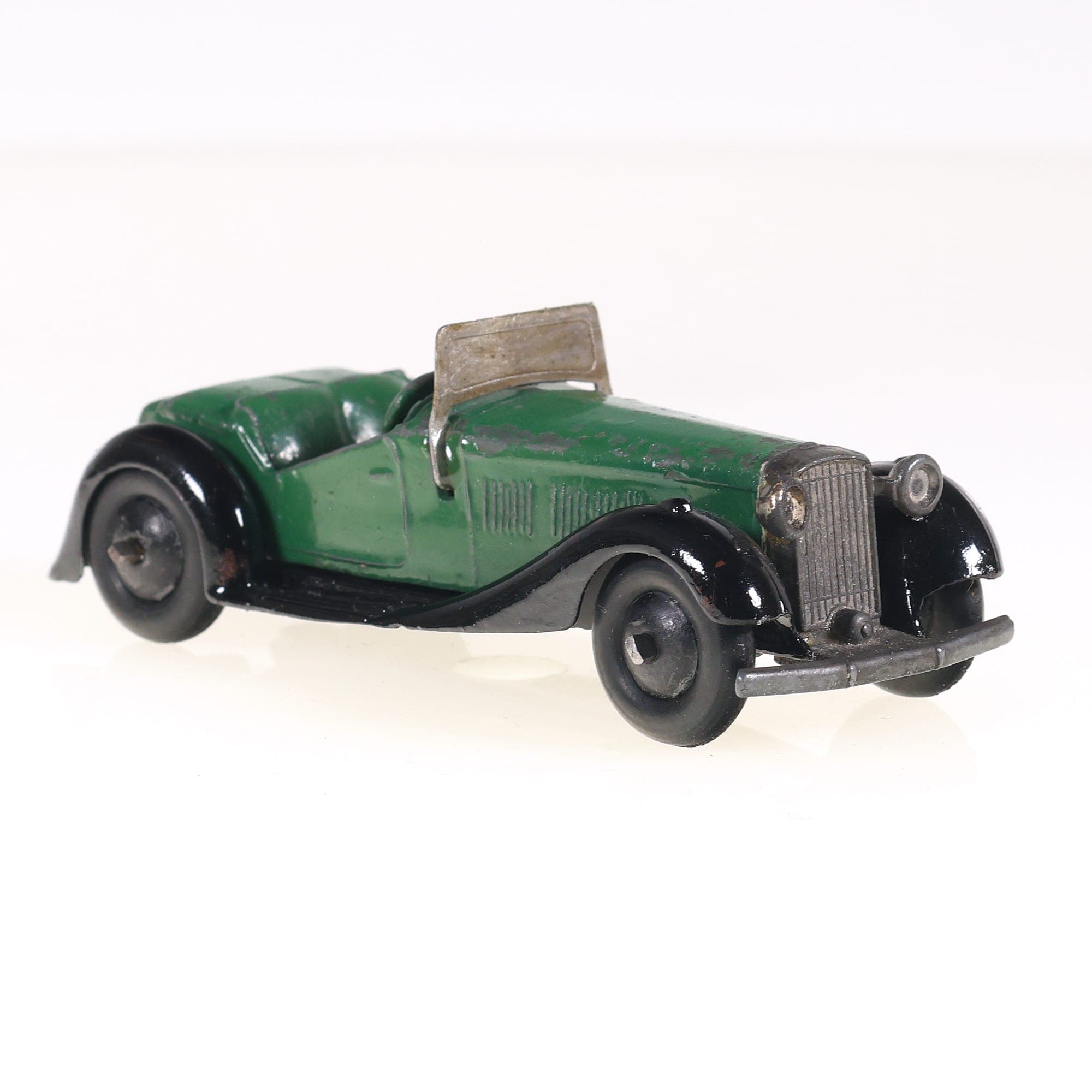 Dinky Toys 36E British Salmson two seater sport 1/43 Vert Grade C sans boîte — miniature 6
