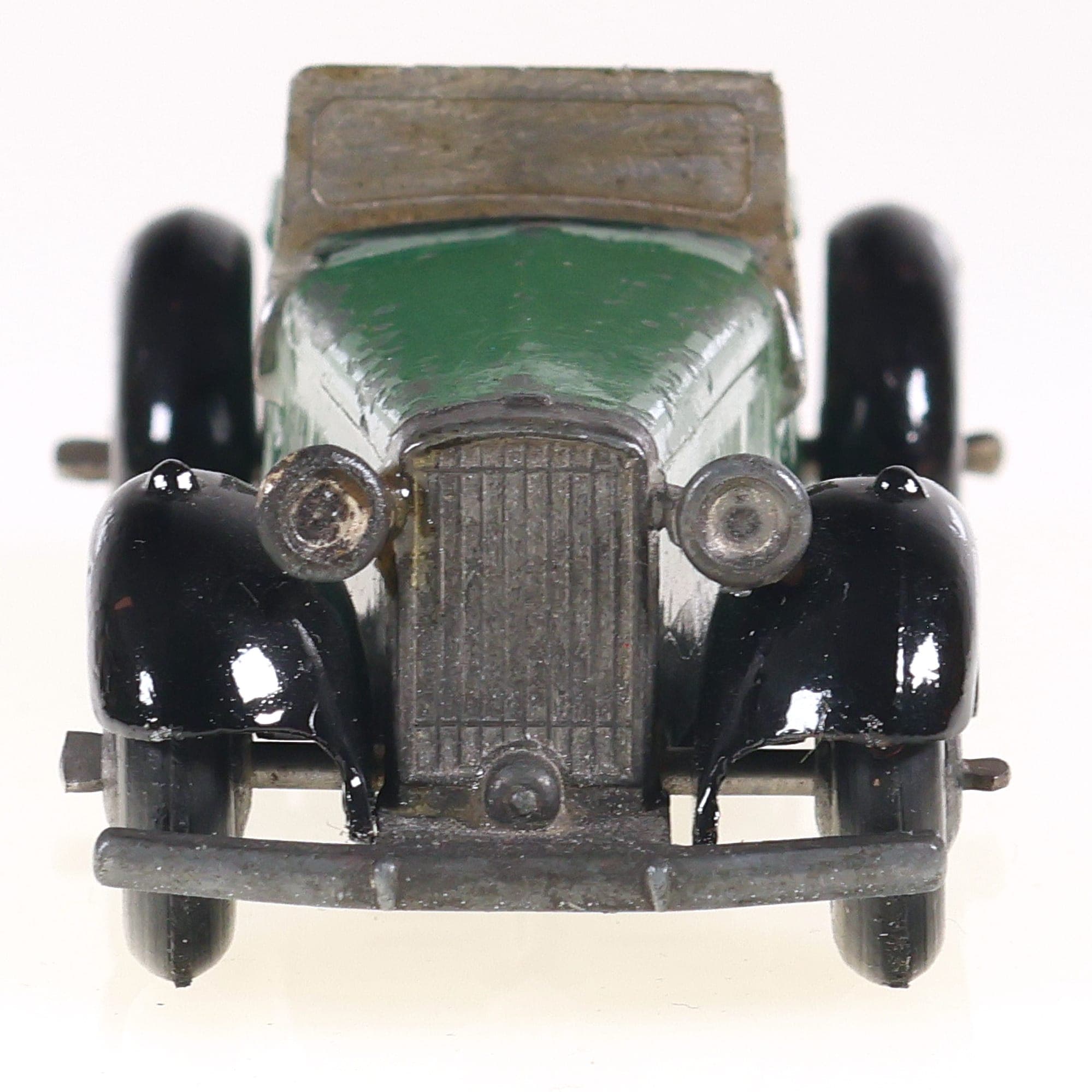 Dinky Toys 36E British Salmson two seater sport 1/43 Vert Grade C sans boîte — miniature 7