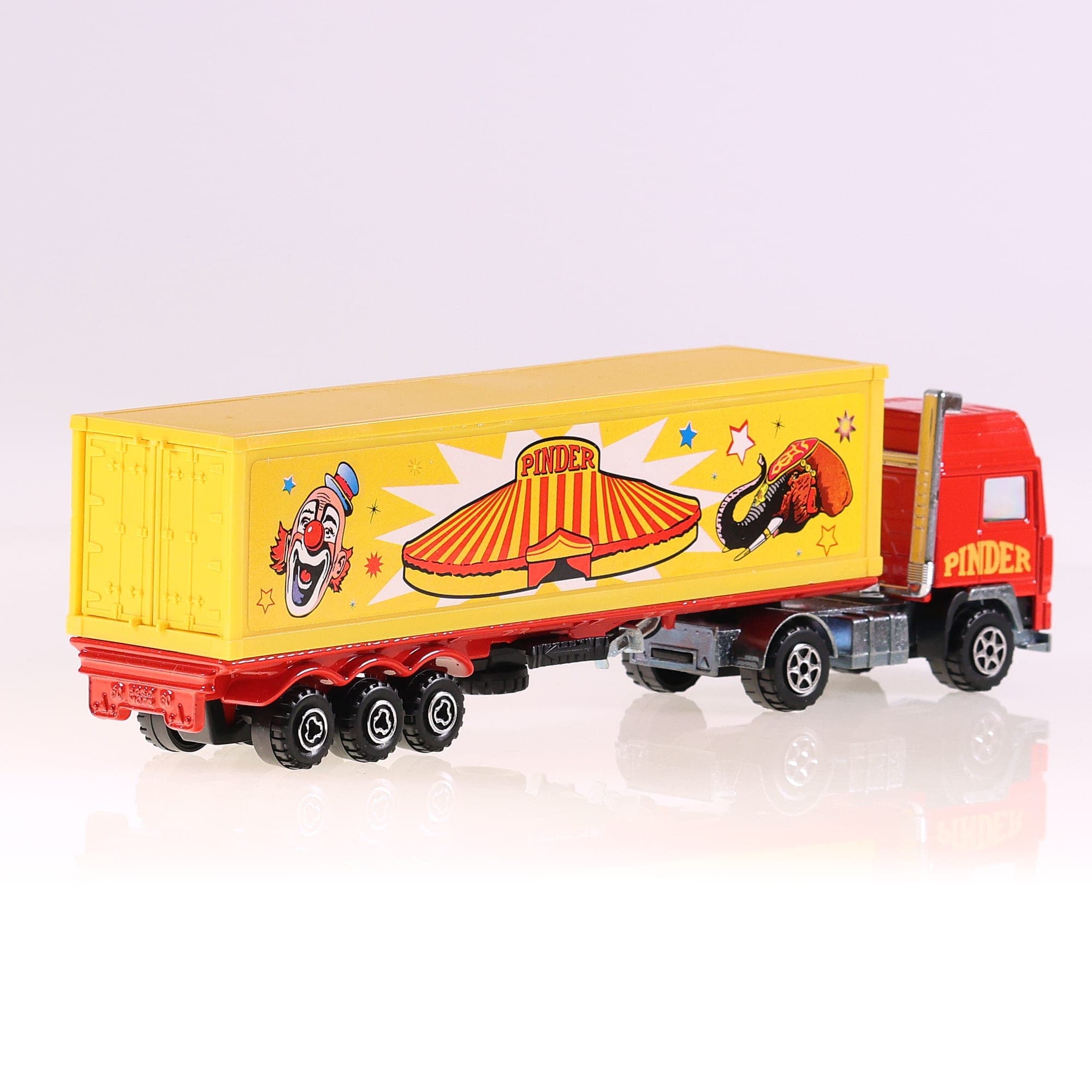 Majorette Pinder Camion Volvo semi-remorque Le Cirque 1/60 Bicolore avec boîte — miniature 5