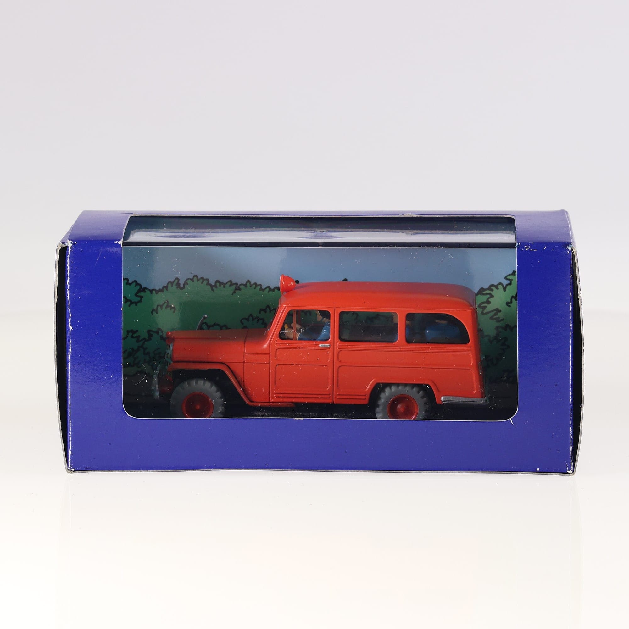 Atlas Tintin 2 118 057 Willys Jeep des pompiers 1/43 Rouge avec boîte — miniature 4