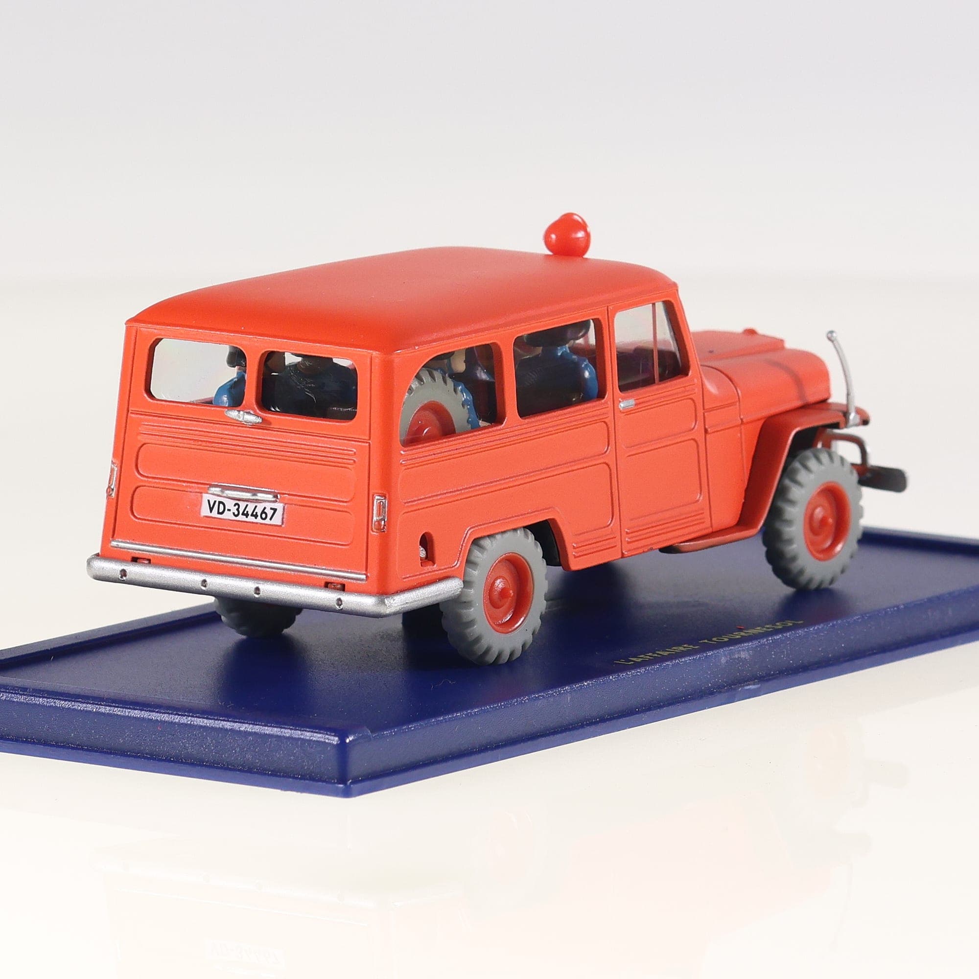 Atlas Tintin 2 118 057 Willys Jeep des pompiers 1/43 Rouge avec boîte — miniature 10