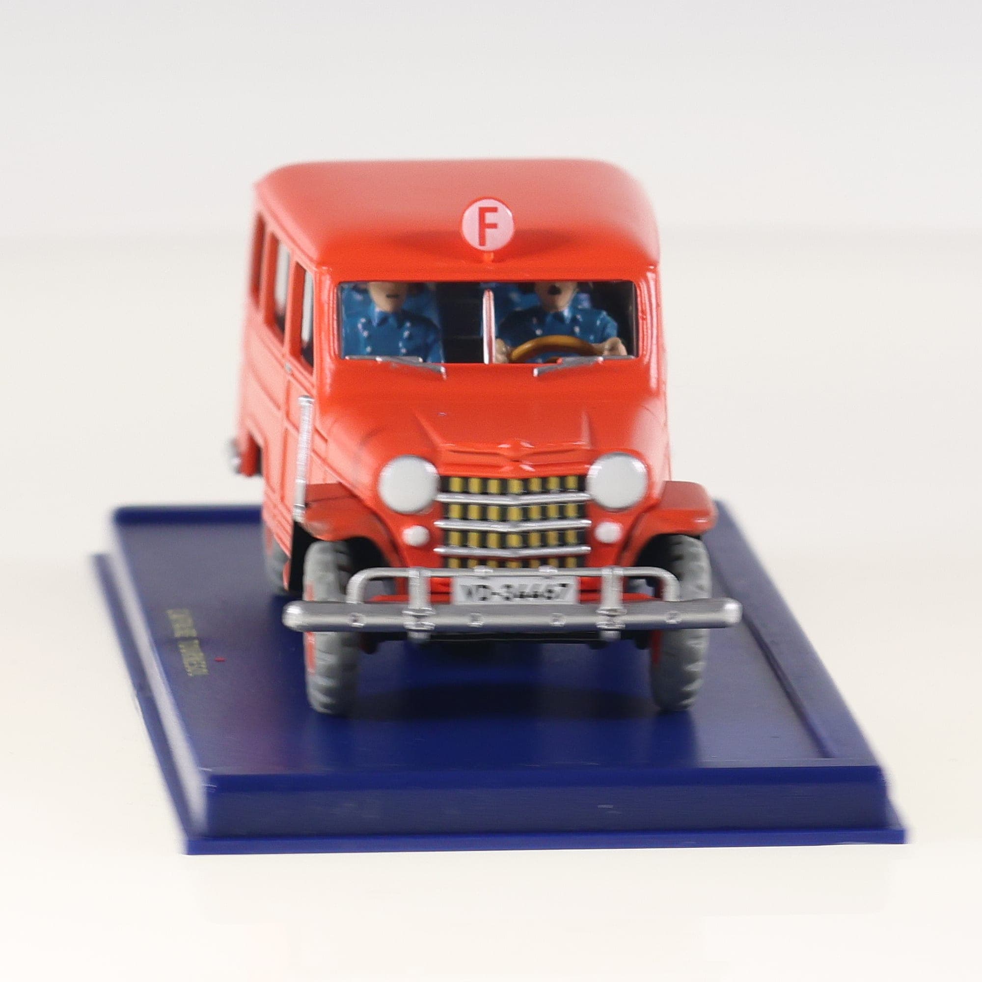 Atlas Tintin 2 118 057 Willys Jeep des pompiers 1/43 Rouge avec boîte — miniature 13