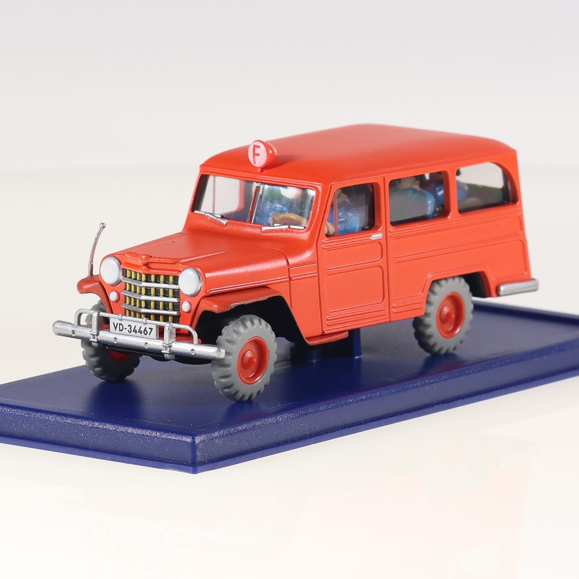 Atlas Tintin 2 118 057 Willys Jeep des pompiers 1/43 Rouge avec boîte — miniature 14