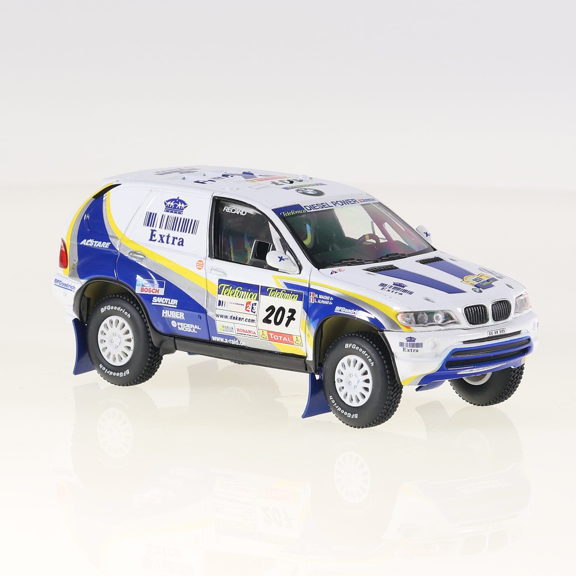 Solido BMW X5 Rally Raid #207 1/43 Blanc / Bleu / Jaune avec boîte — miniature 11
