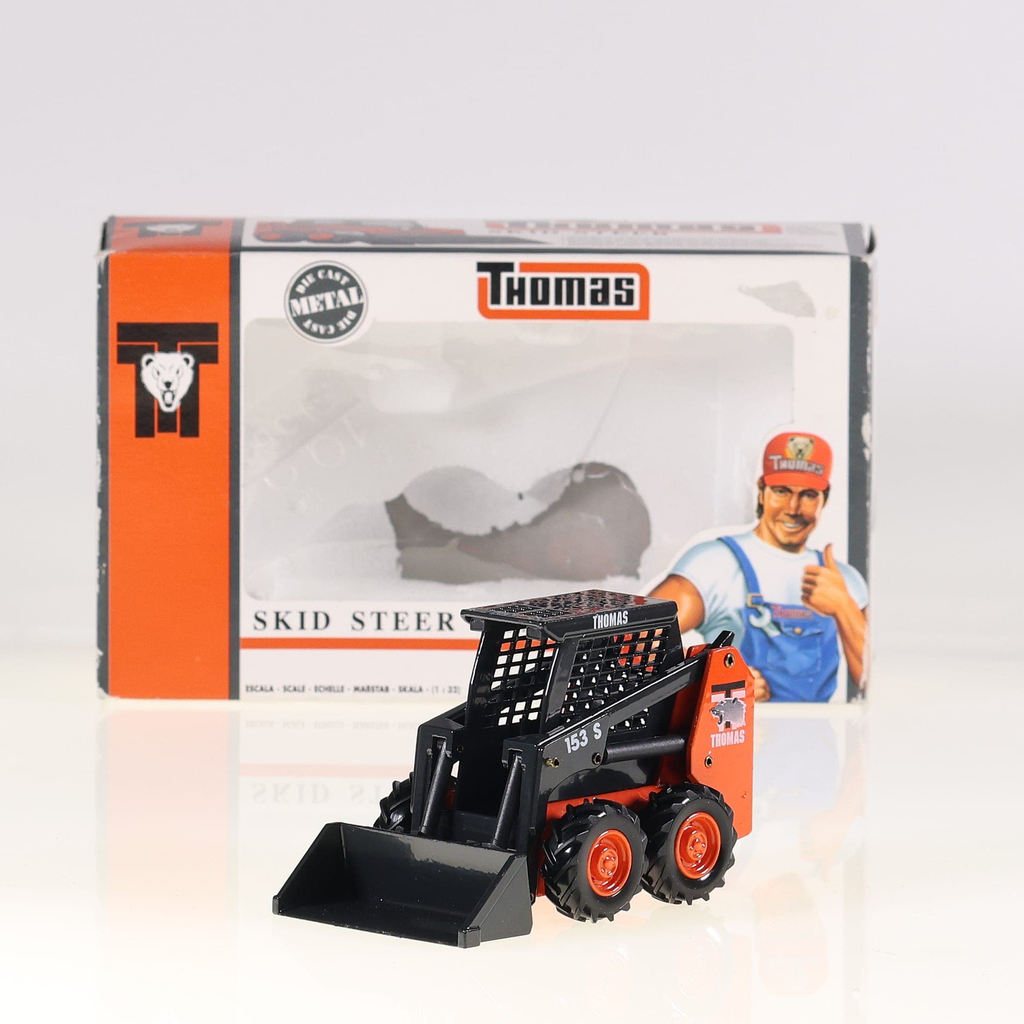 Joal 190 Thomas 153 S Skid Steer Loader 1/32 Noir et orange neuf avec boîte — photo 1
