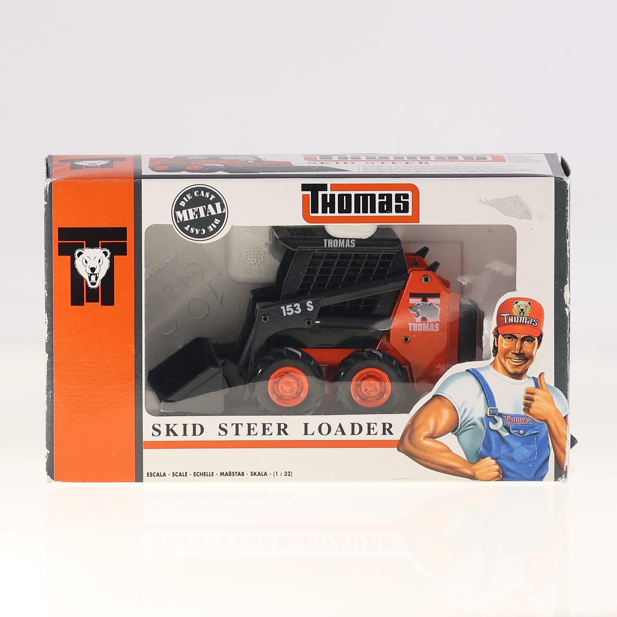 Joal 190 Thomas 153 S Skid Steer Loader 1/32 Noir et orange neuf avec boîte — miniature 3