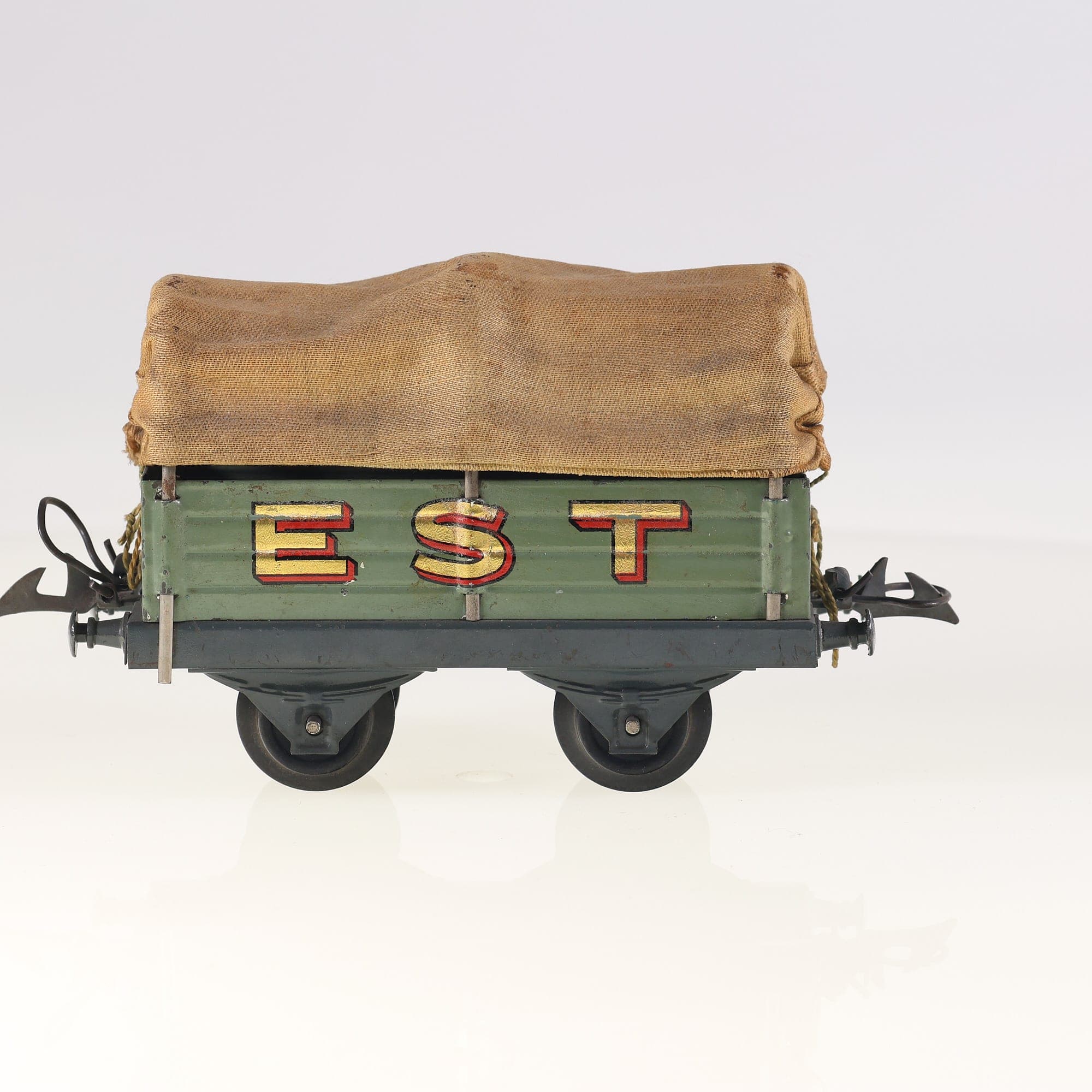 Hornby EST Wagon tombereaux bâché O Vert / Gris Grade B sans boîte — miniature 6