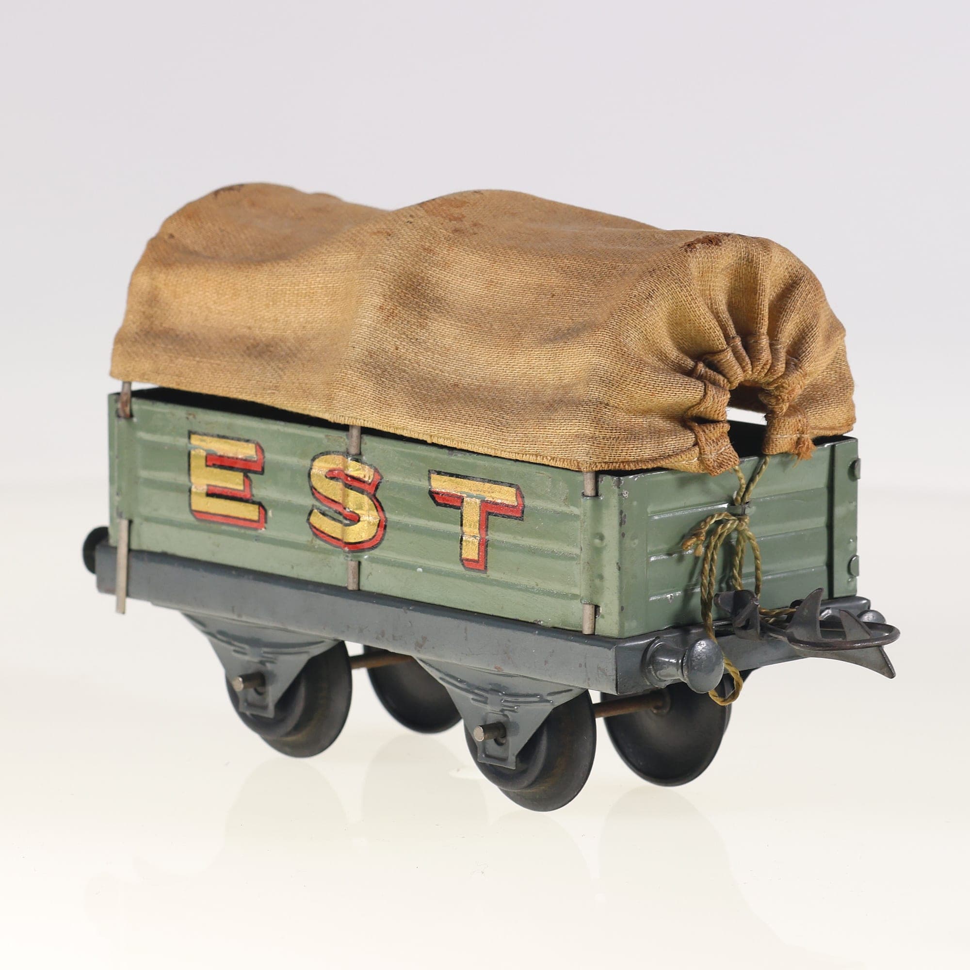 Hornby EST Wagon tombereaux bâché O Vert / Gris Grade B sans boîte — miniature 7