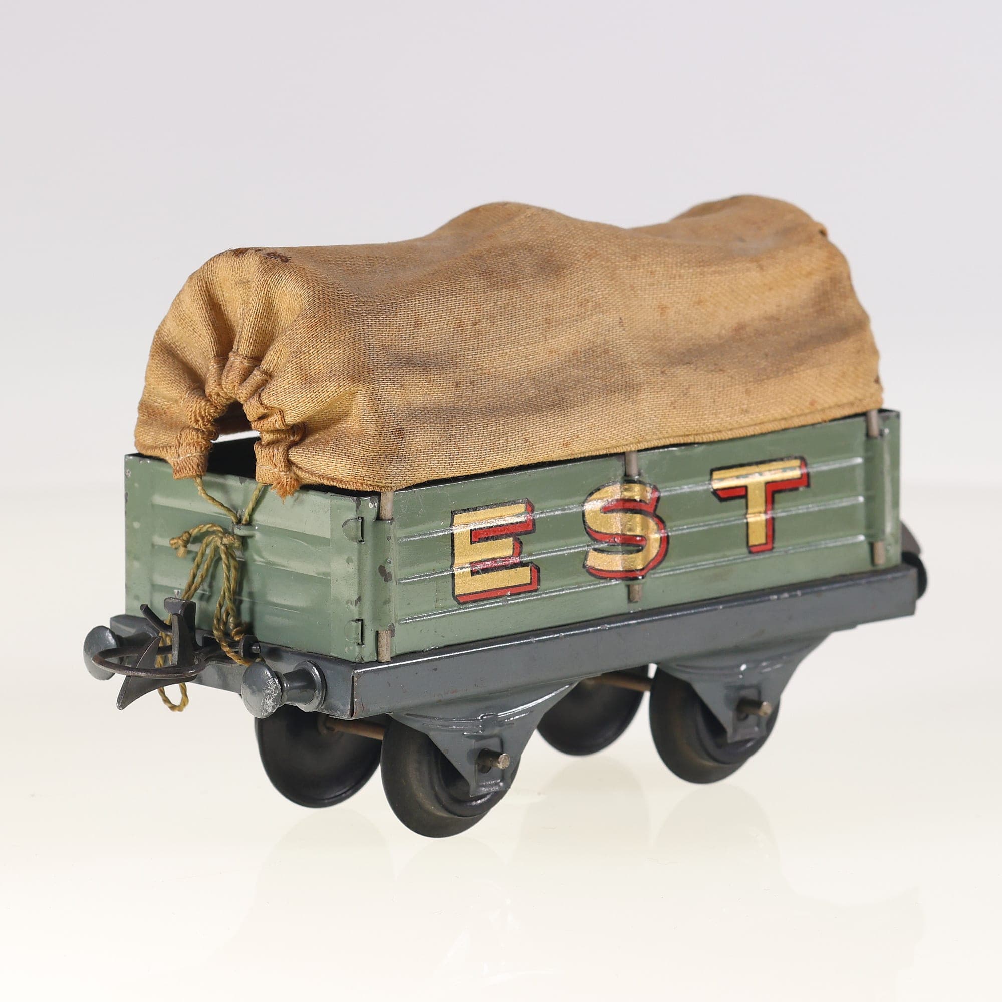 Hornby EST Wagon tombereaux bâché O Vert / Gris Grade B sans boîte — miniature 9