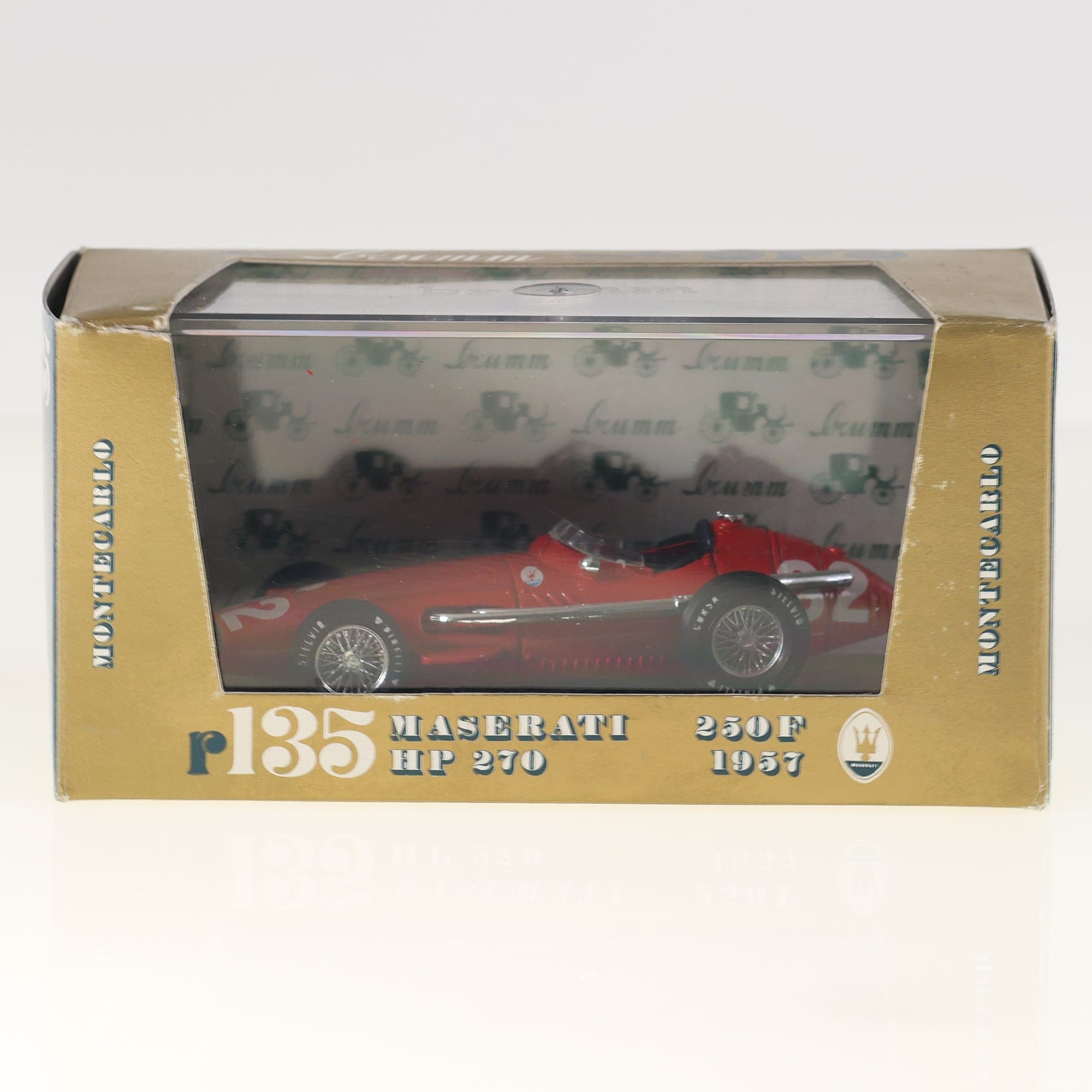 Brumm R135 Maserati 250F HP 270 1957 #32 1/43 Rouge avec boîte — miniature 4