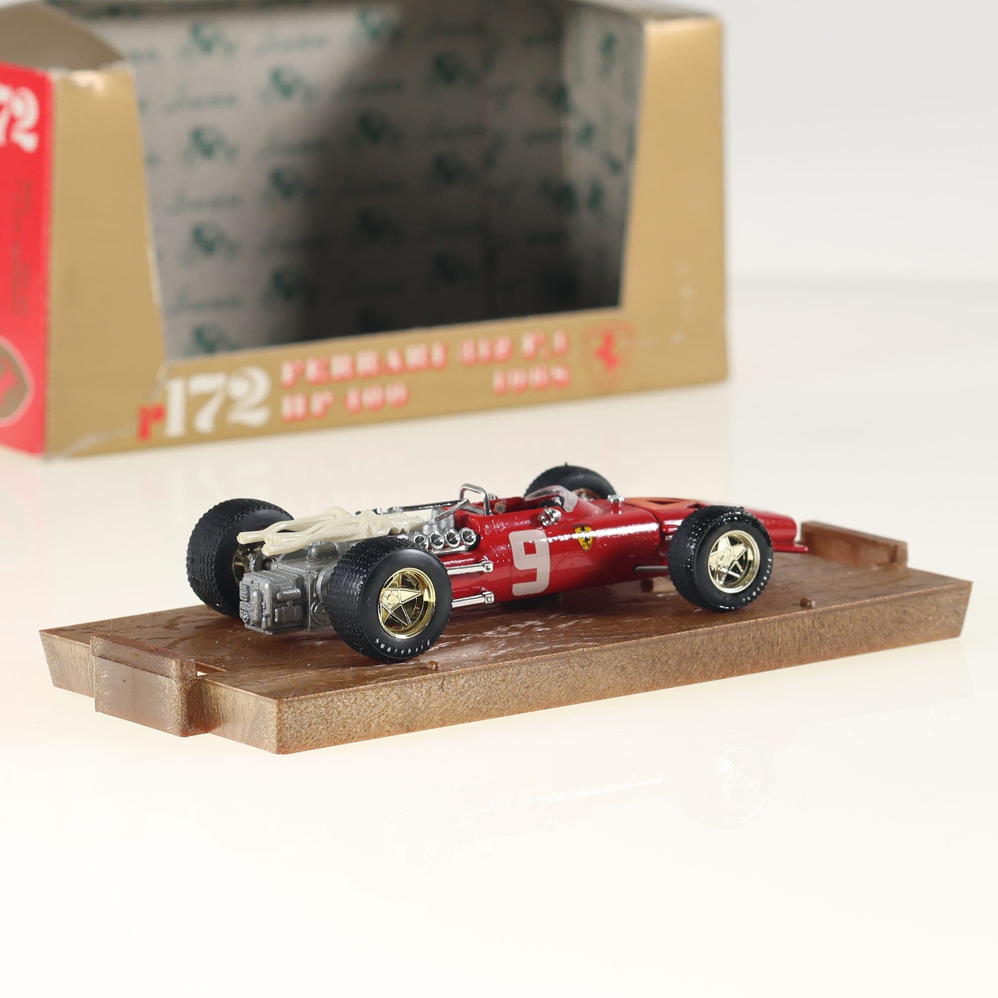 Brumm  Ferrari 312 F1 HP 400 1968 r172 #9 1/43 Rouge avec boîte — miniature 2