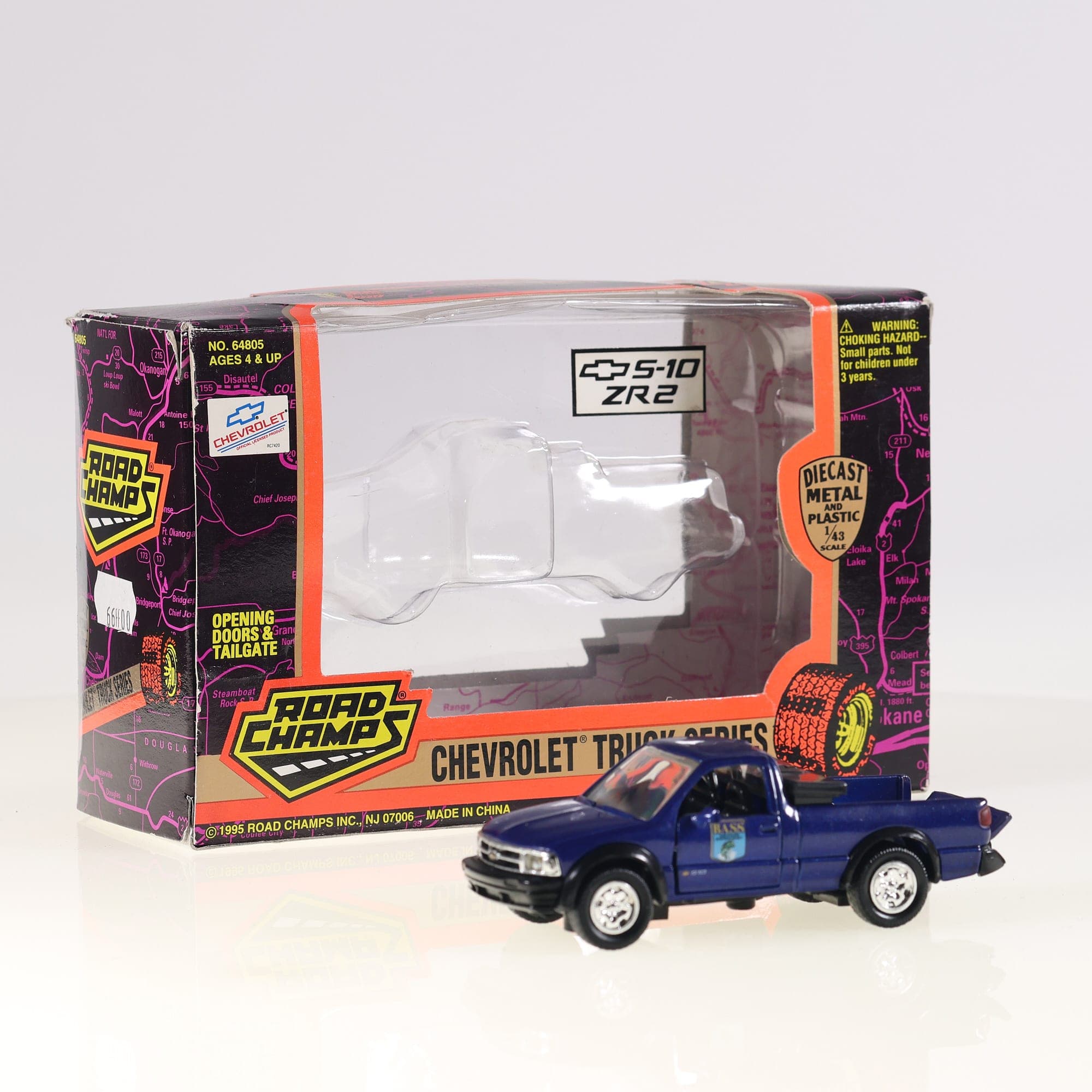 Road Champs 64805 Chevrolet S-10 ZR2 Pick-up BASS 1/43 Bleu métallisé Grade B av — photo 1