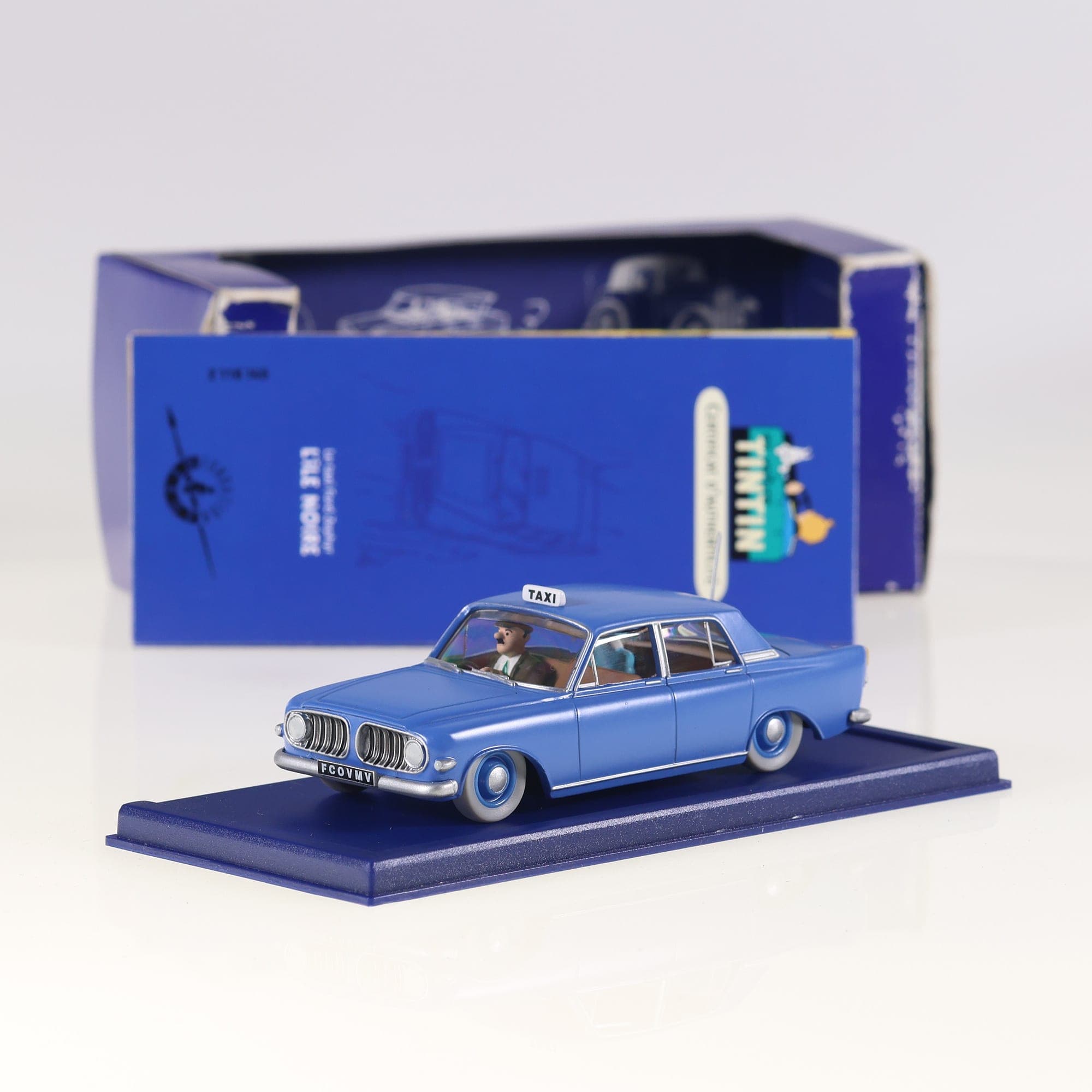 Atlas Tintin 2 118 045 Ford Zephyr Mk III Taxi bleu 1/43 Bleu avec boîte