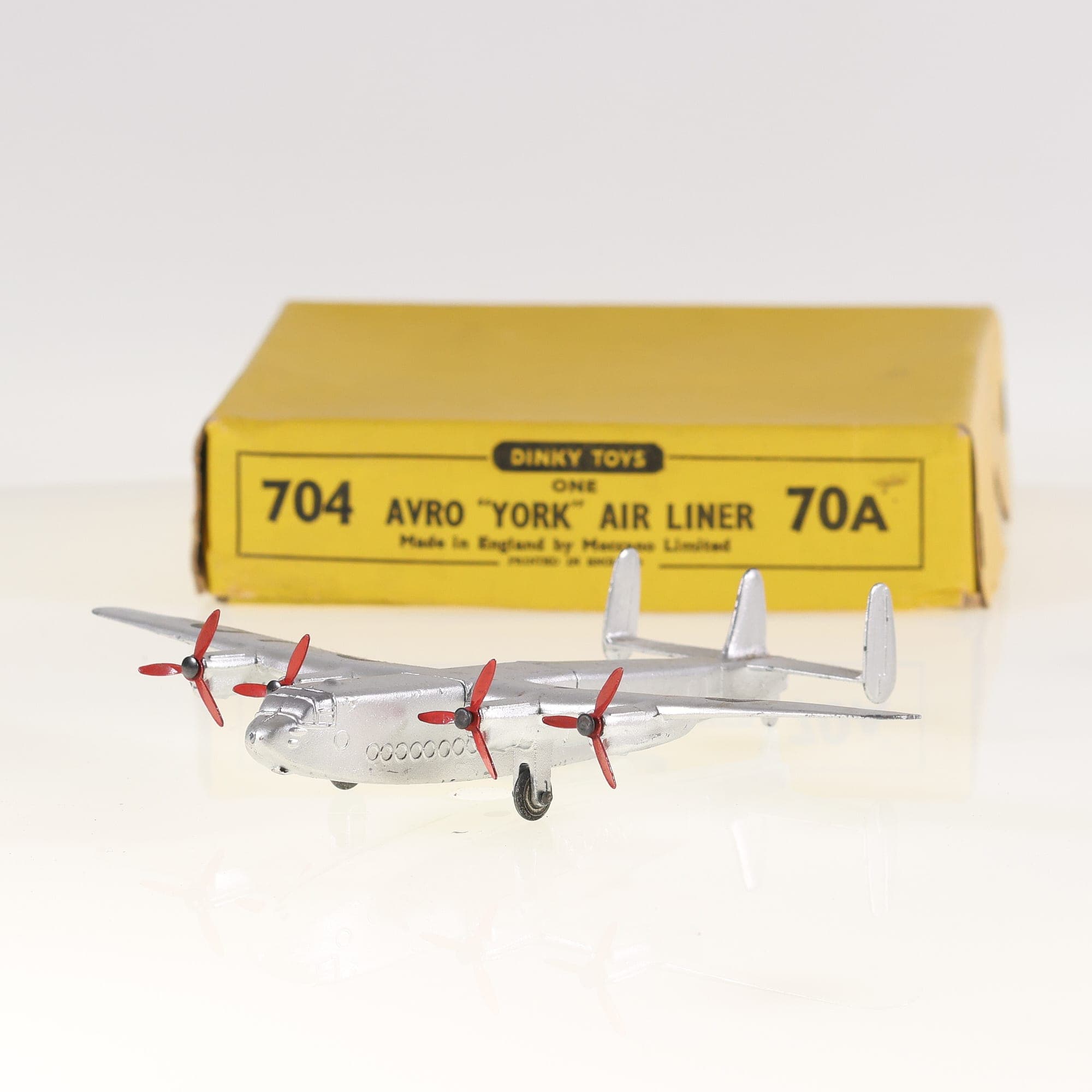 Dinky Toys 704 / 70a Avro York Air Liner 12 cm Argent avec boîte — photo 1